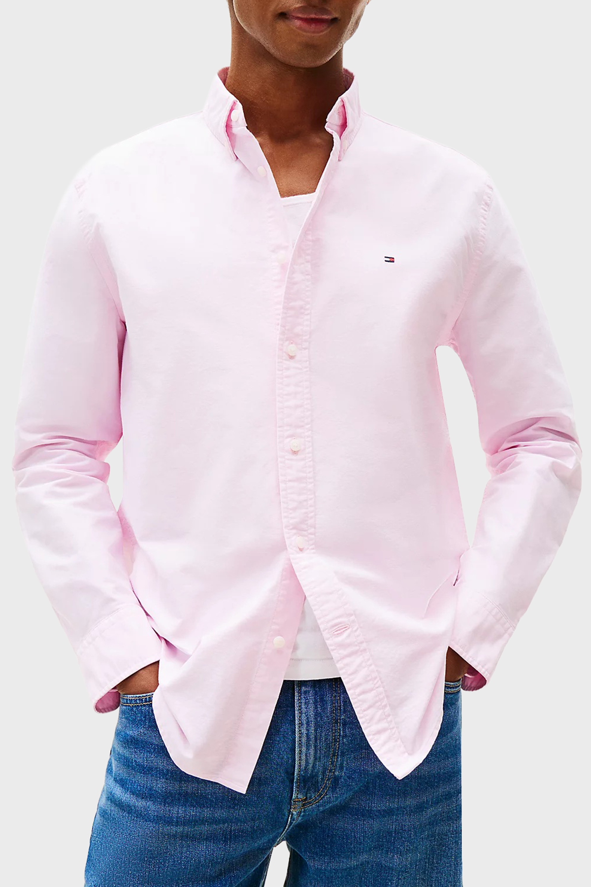 Tommy Hilfiger Pamuklu Regular Fit Uzun Kollu Erkek Gömlek MW0MW35774 TOR PEMBE