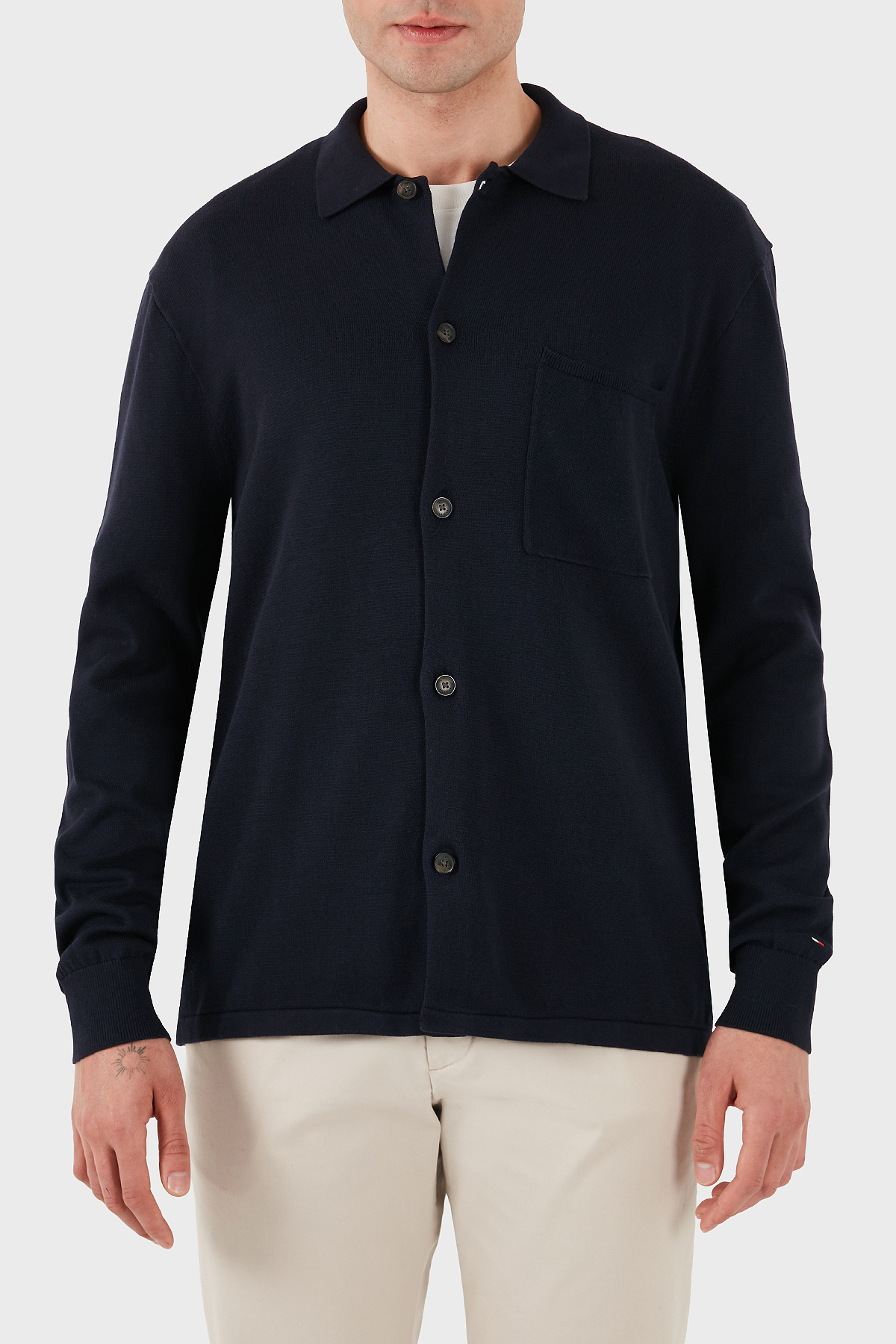 Tommy Hilfiger Pamuklu Regular Fit Uzun Kollu Erkek Gömlek MW0MW40432 DW5 LACİVERT