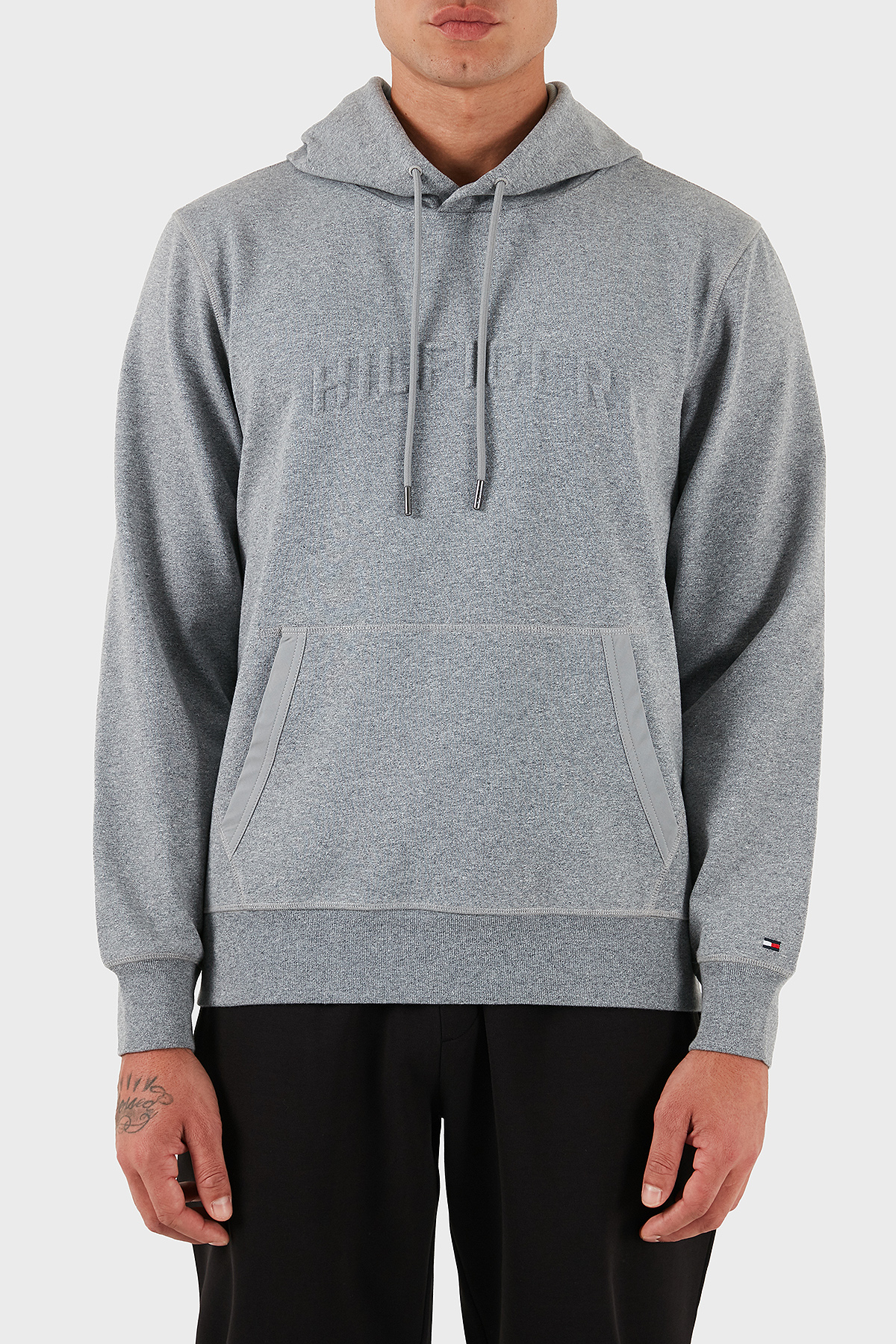 Tommy Hilfiger Pamuklu Relaxed Fit Kapüşonlu Logolu Erkek Sweat MW0MW39402 PMR GRİ