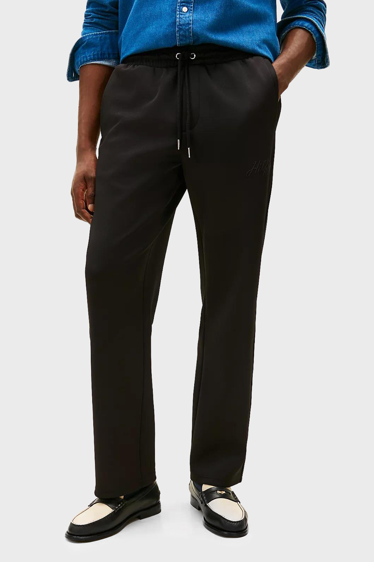 Tommy Hilfiger Pamuklu Straight Fit Düz Paça Jogger Erkek Pantolon MW0MW42538 BDS SİYAH