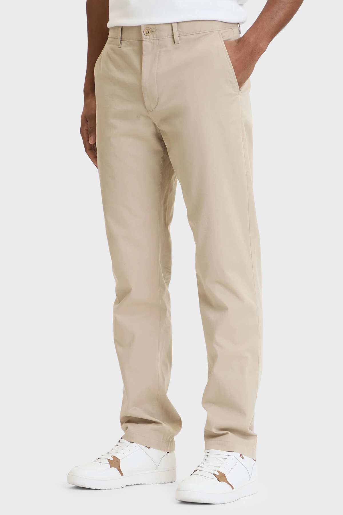 Tommy Hilfiger Pamuklu Straight Fit Normal Bel Düz Paça Erkek Pantolon MW0MW40262 RBT KUM