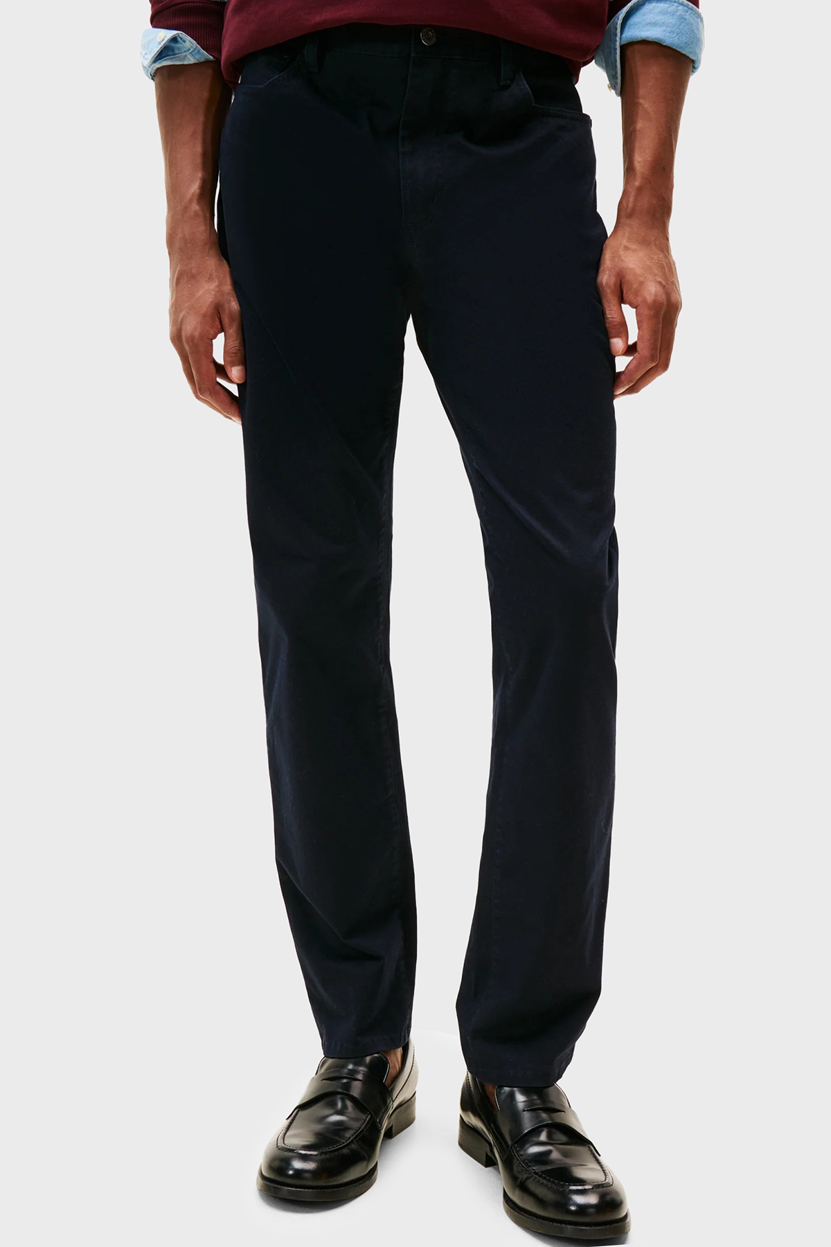 Tommy Hilfiger Pamuklu Straight Fit Normal Bel Düz Paça Erkek Pantolon MW0MW40915 DW5 LACİVERT