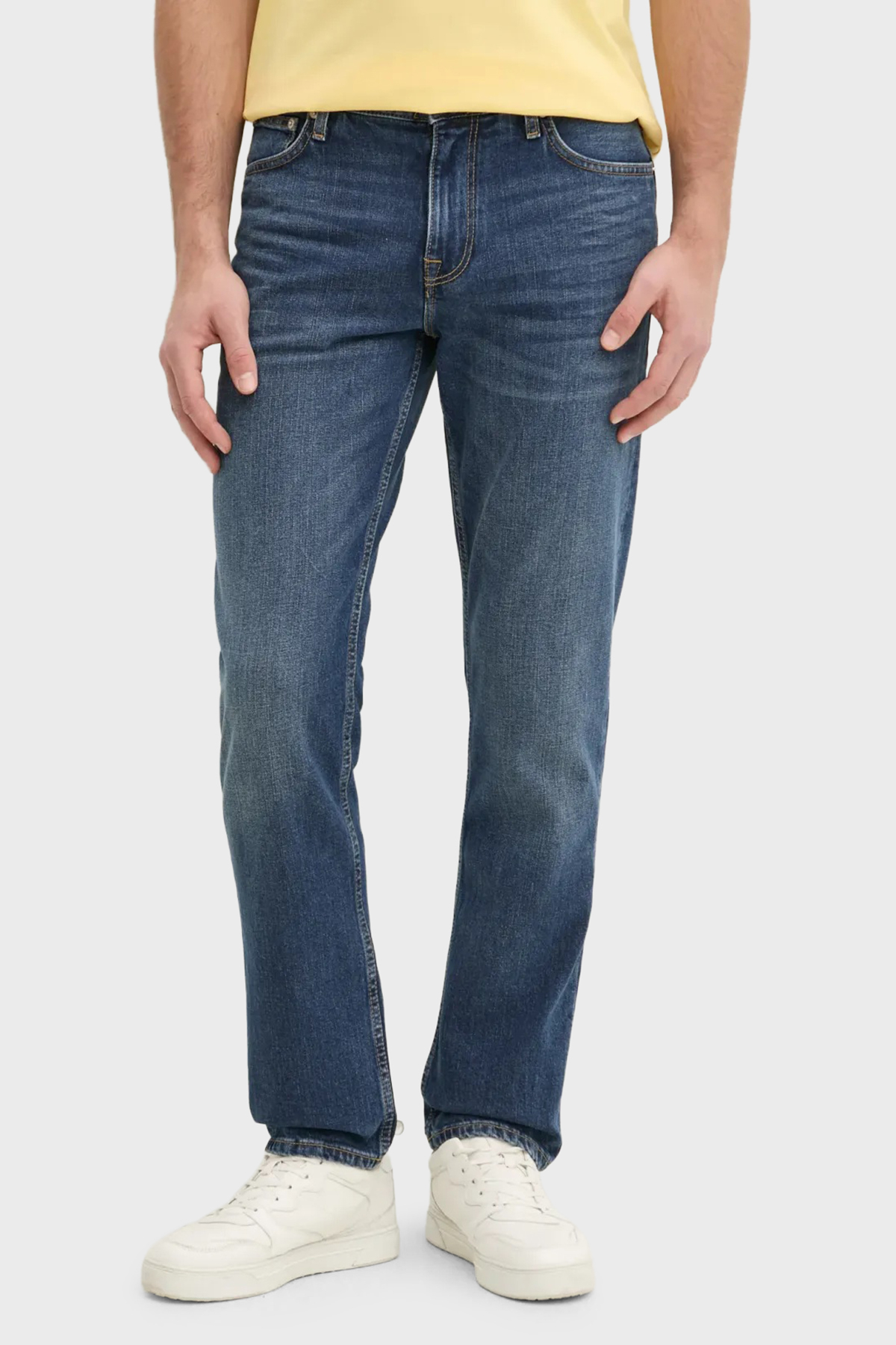 Tommy Hilfiger Pamuklu Straight Fit Normal Bel Düz Paça Jeans Erkek Kot Pantolon MW0MW38826 1BD MAVİ