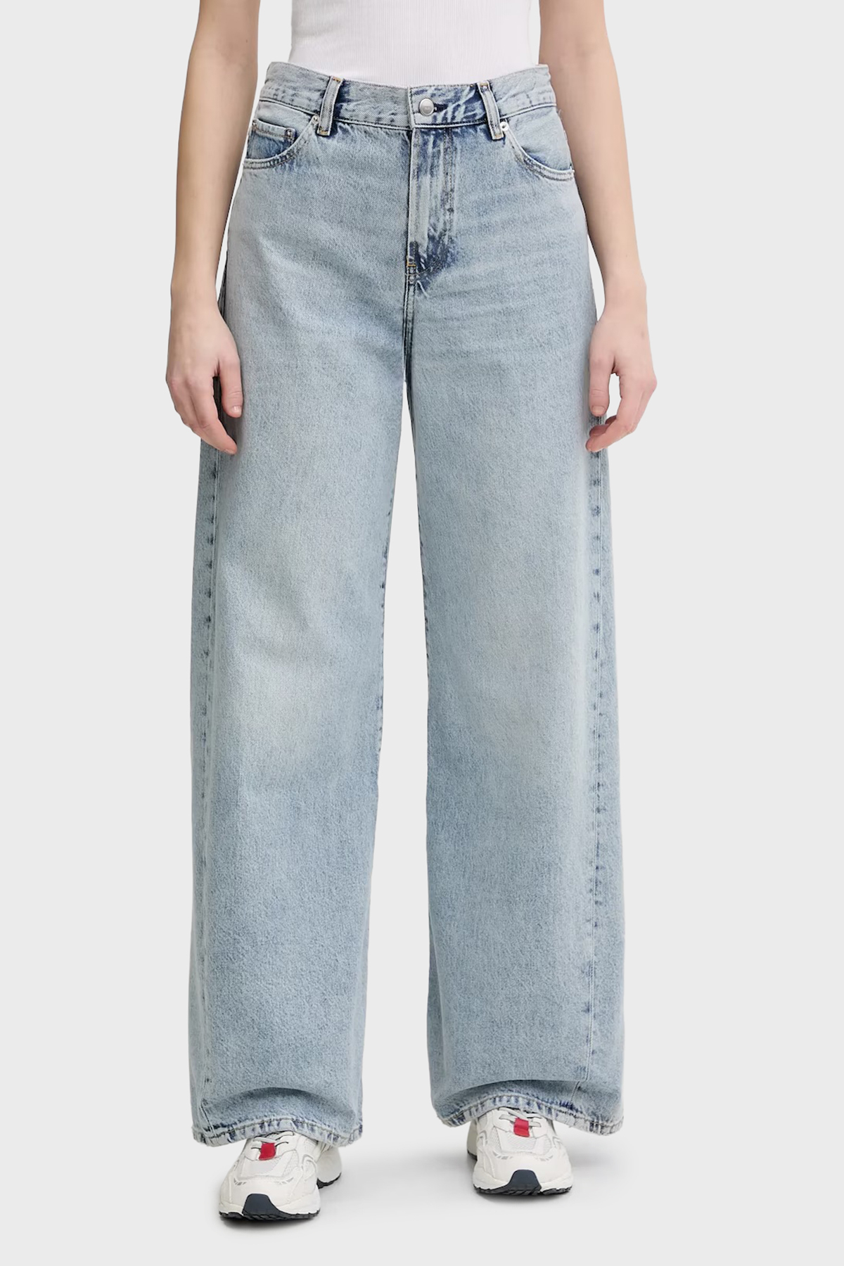Tommy Hilfiger Pamuklu Wide Leg Fit Yüksek Bel Jeans Kadın Kot Pantolon WW0WW48519 1AA MAVİ