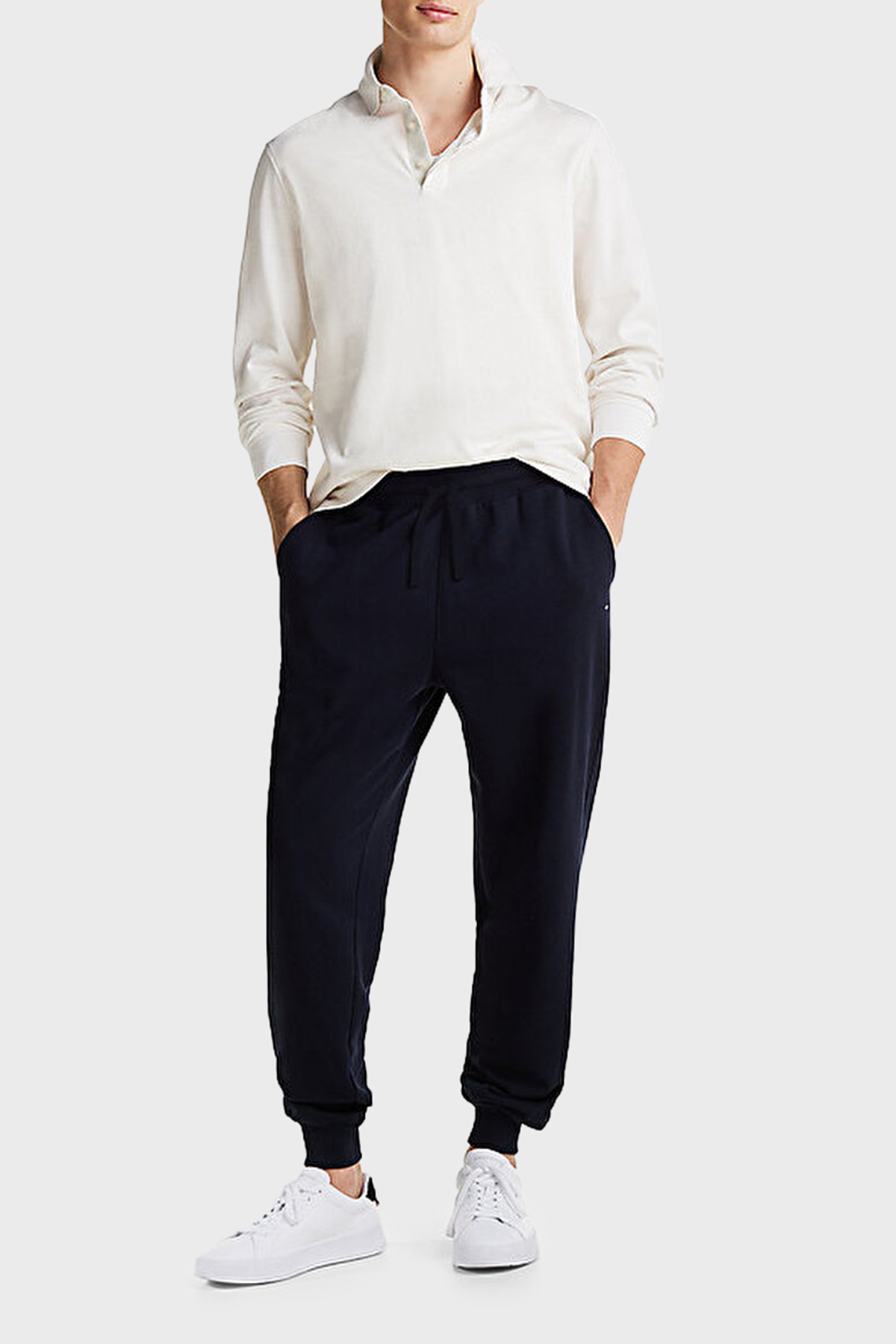 Tommy Hilfiger Regular Fit Normal Bel Ribanalı Paça Jogger Erkek Pantolon MW0MW37236 DW5 LACİVERT
