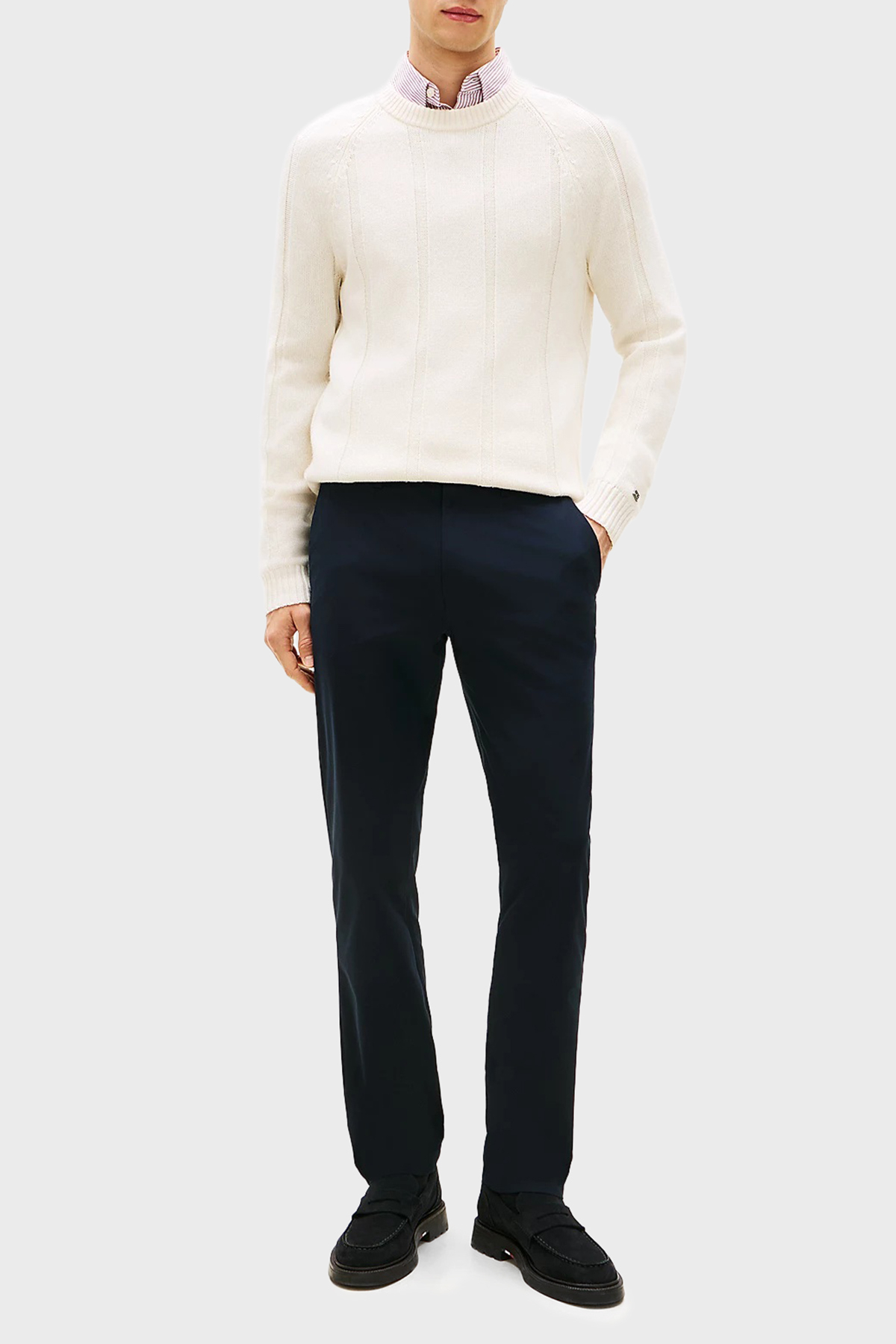 Tommy Hilfiger Straight Fit Normal Bel Düz Paça Erkek Pantolon MW0MW43408 DW5 LACİVERT