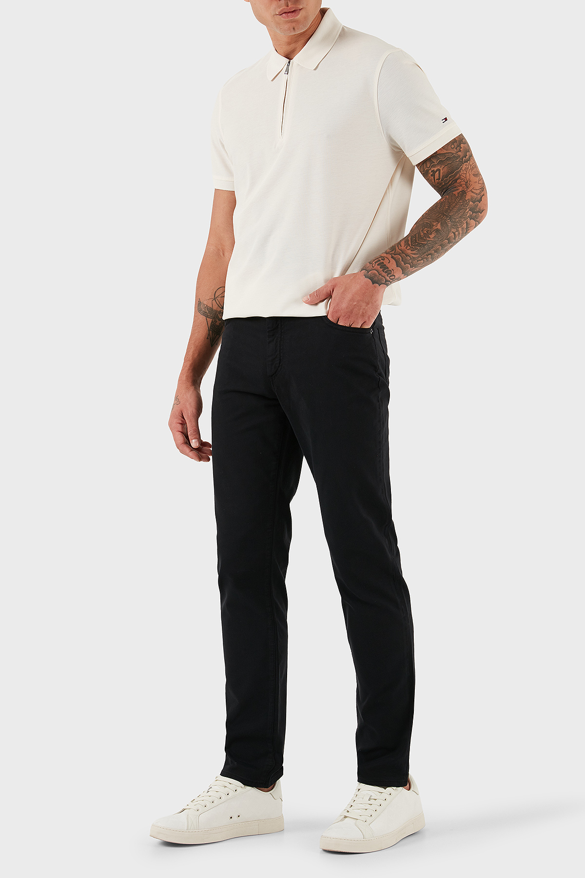 Tommy Hilfiger Streç Pamuklu Comfort Fit Normal Bel Düz Paça Erkek Pantolon MW0MW38810 BDS SİYAH