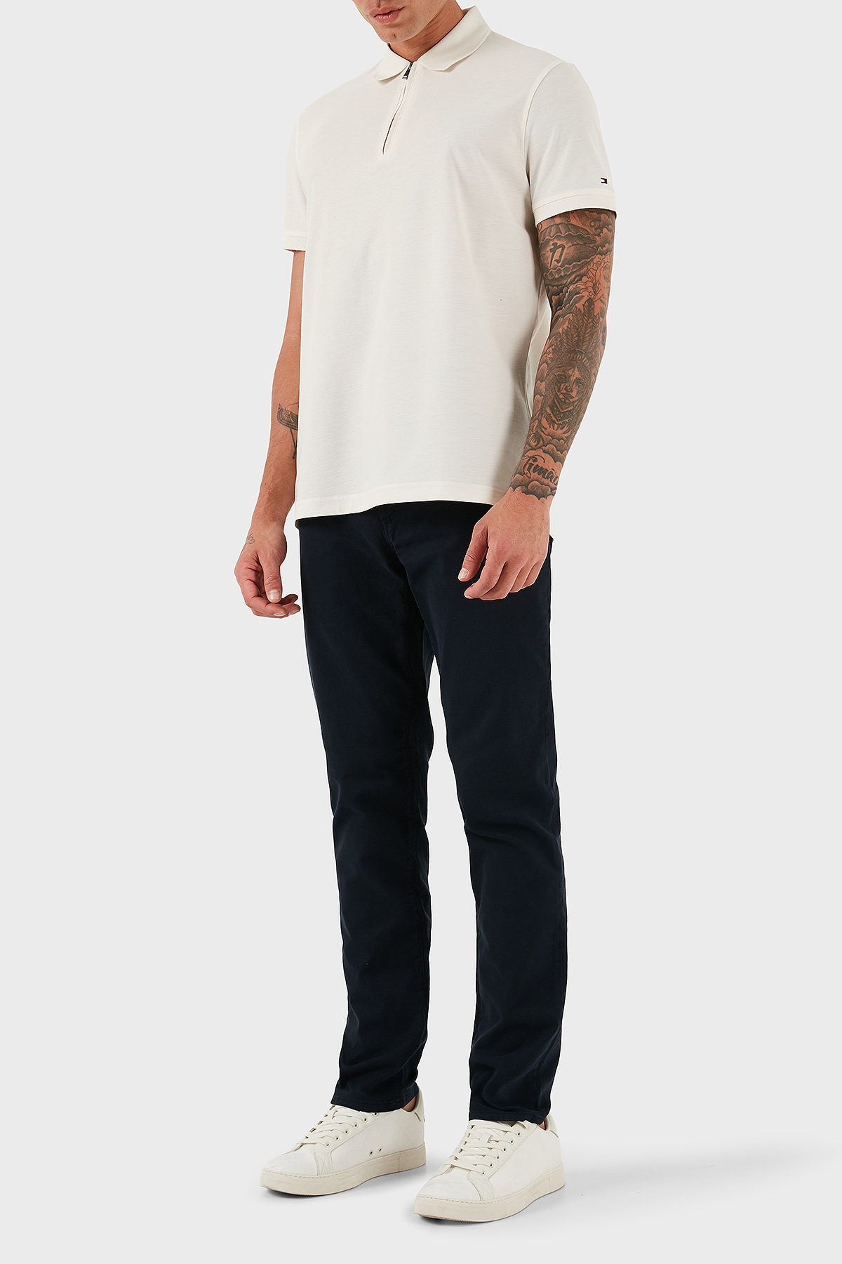 Tommy Hilfiger Streç Pamuklu Comfort Fit Normal Bel Düz Paça Erkek Pantolon MW0MW38810 DW5 LACİVERT
