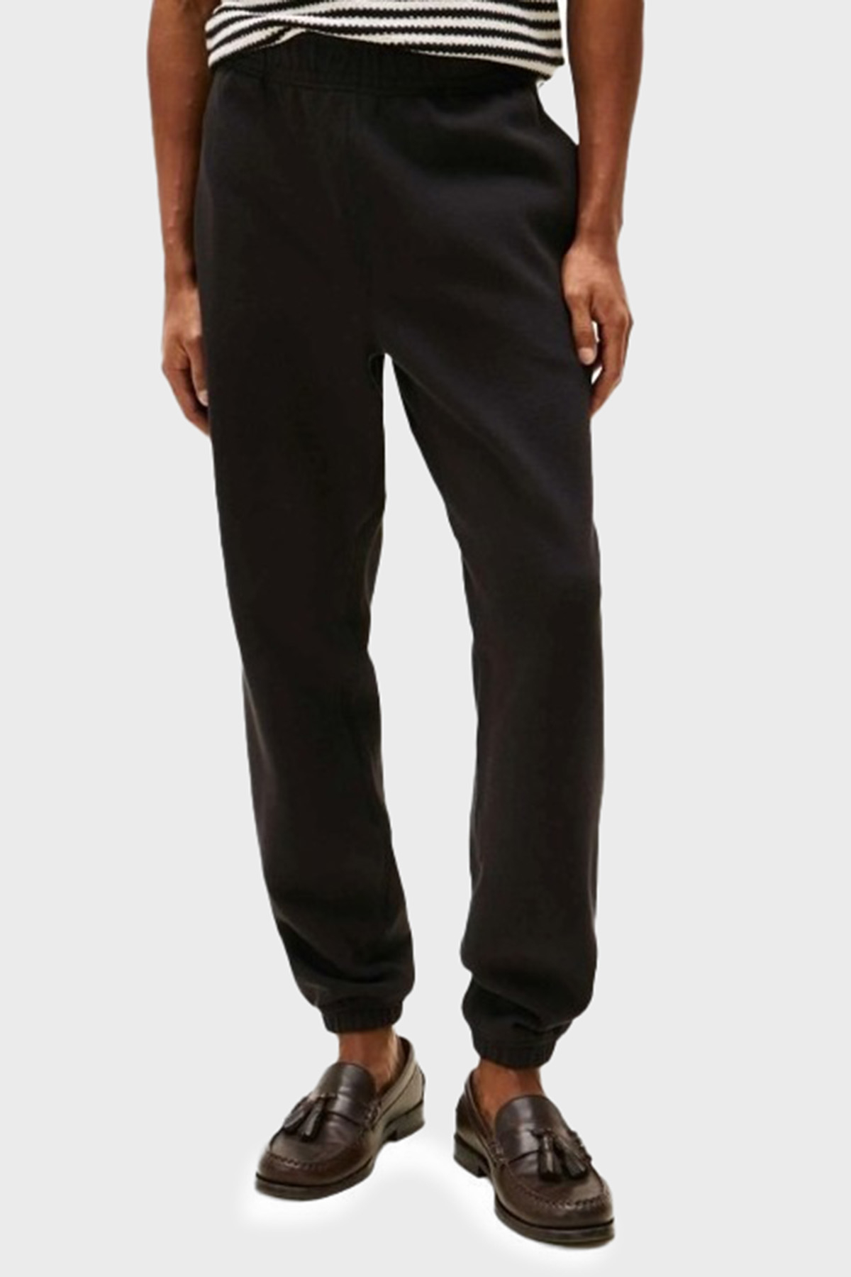 Tommy Hilfiger Streç Pamuklu Regular Fit Normal Bel Dar Paça Jogger Erkek Pantolon MW0MW39409 BDS SİYAH