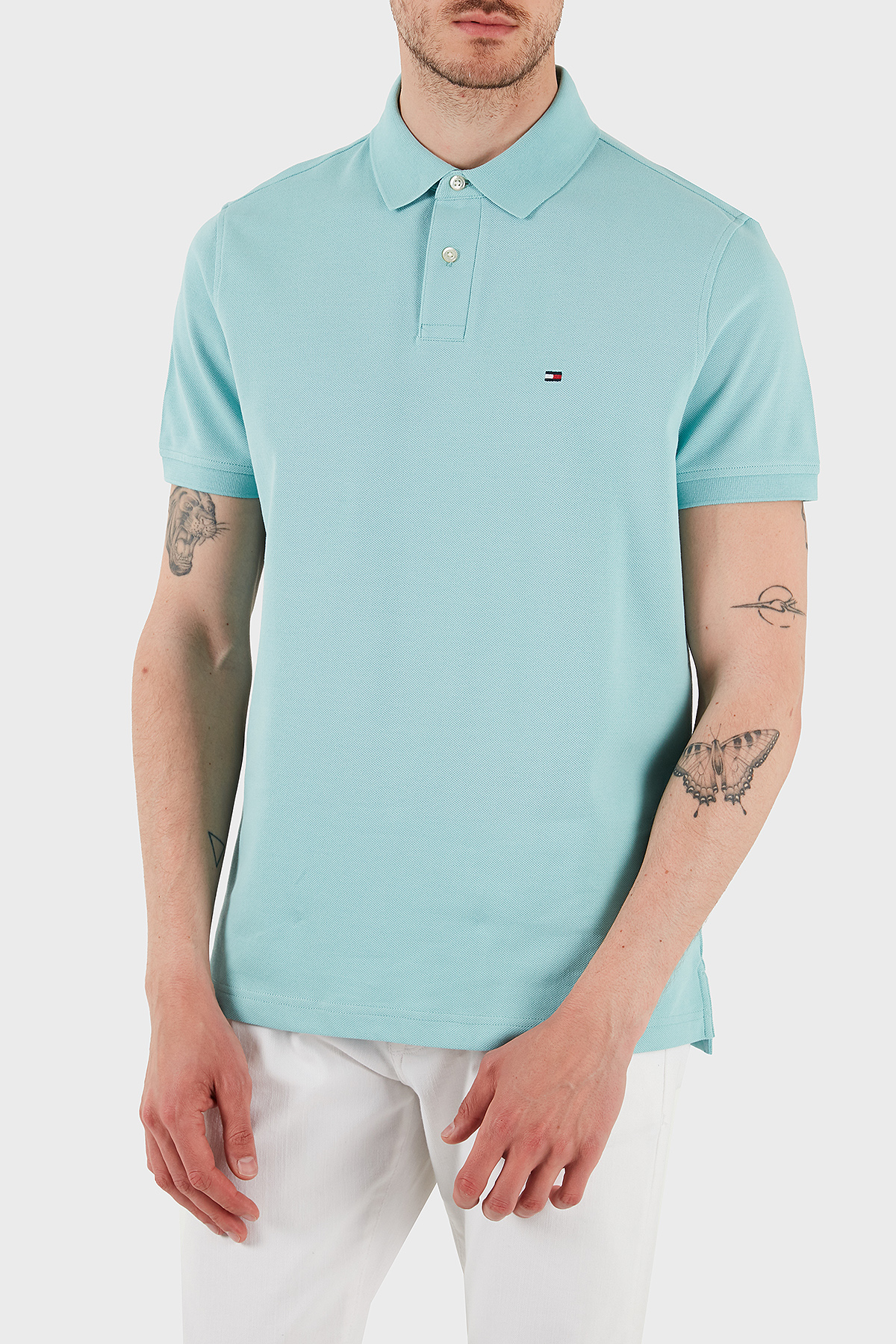 Tommy Hilfiger Streç Pamuklu Slim Fit Düğmeli Erkek Polo Yaka T Shirt MW0MW17770 C00 MİNT