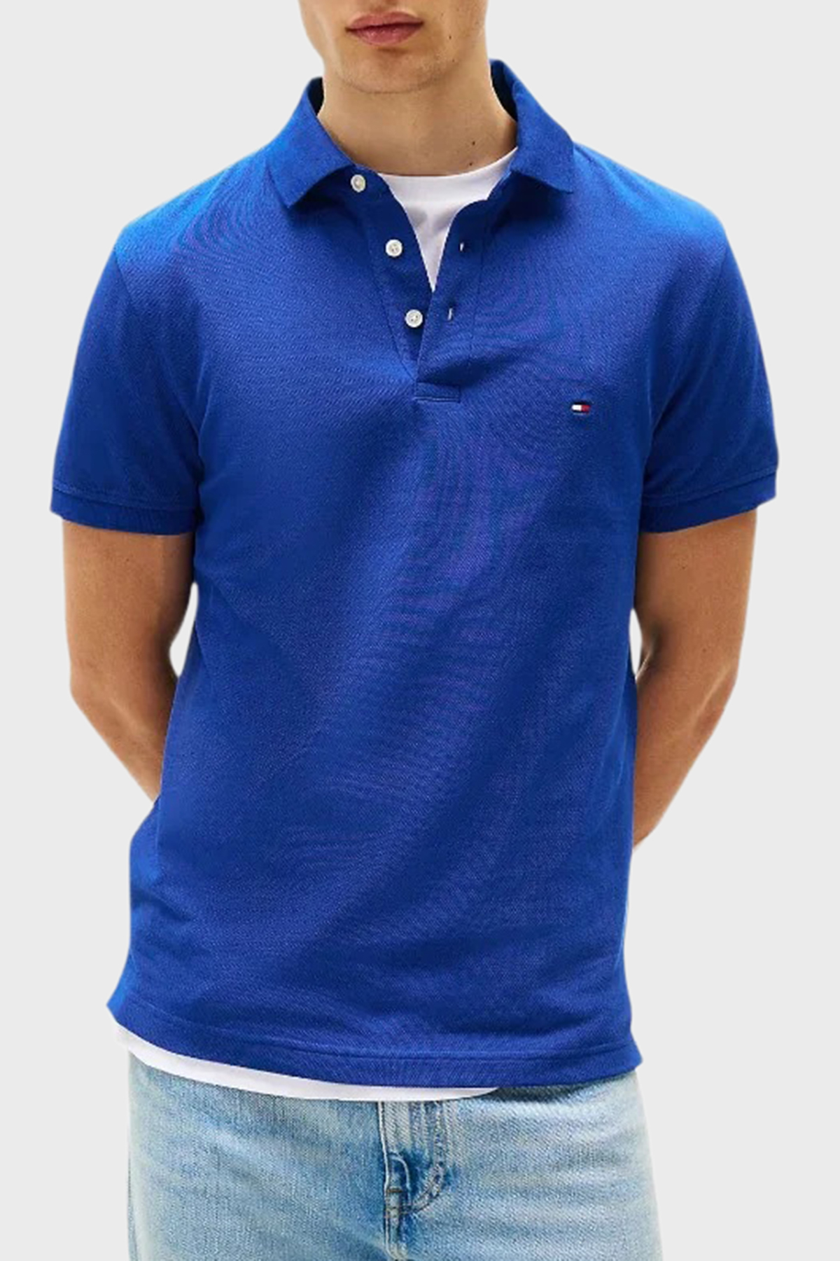 Tommy Hilfiger Streç Pamuklu Slim Fit Düğmeli Erkek Polo Yaka T Shirt MW0MW17771 D03 SAKS