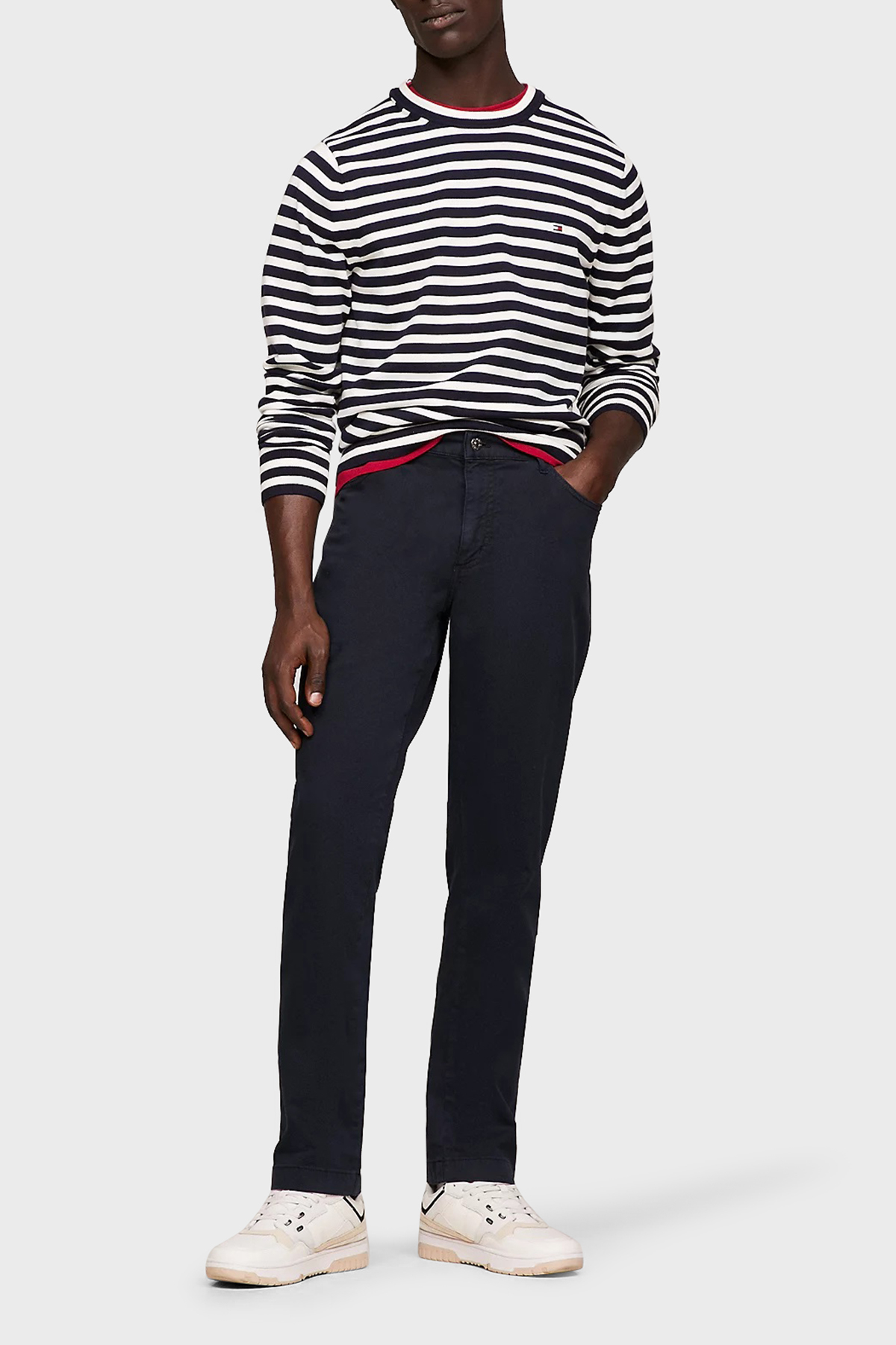 Tommy Hilfiger Streç Pamuklu Slim Fit Erkek Pantolon MW0MW33908 DW5 LACİVERT