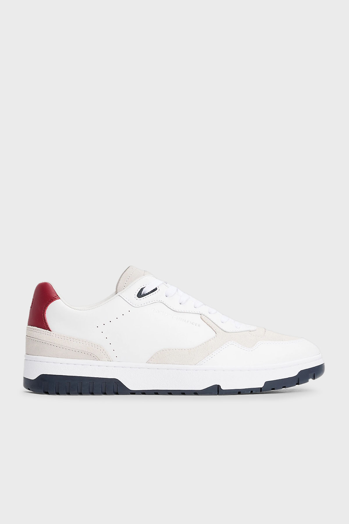Tommy Hilfiger Süet Detaylı Deri Sneaker Erkek Ayakkabı FM0FM05490 YBS BEYAZ