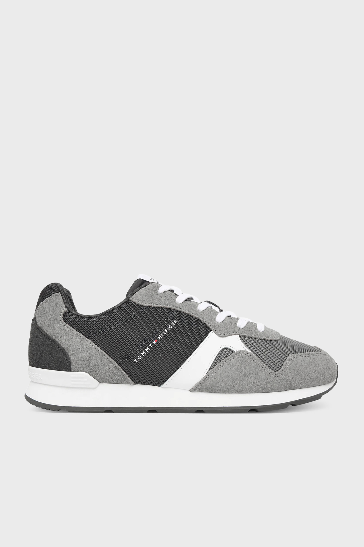 Tommy Hilfiger Süet Logolu Sneaker Erkek Ayakkabı FM0FM05679 PRY GRİ