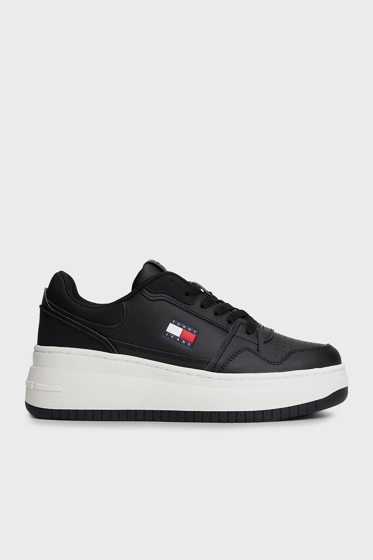 Tommy Jeans Deri Bağcıklı Sneaker Kadın Ayakkabı EN0EN02860 BDS SİYAH