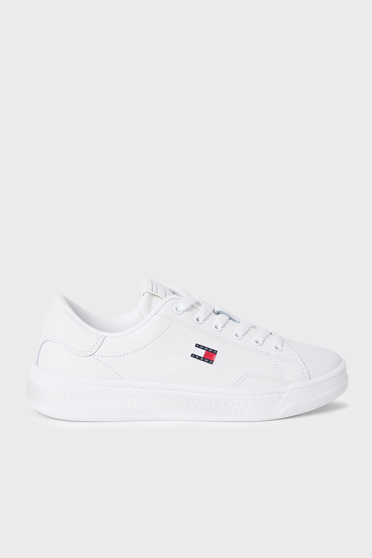 Tommy Jeans  Deri Logolu Sneaker Kadın Ayakkabı EN0EN02960 YBL BEYAZ