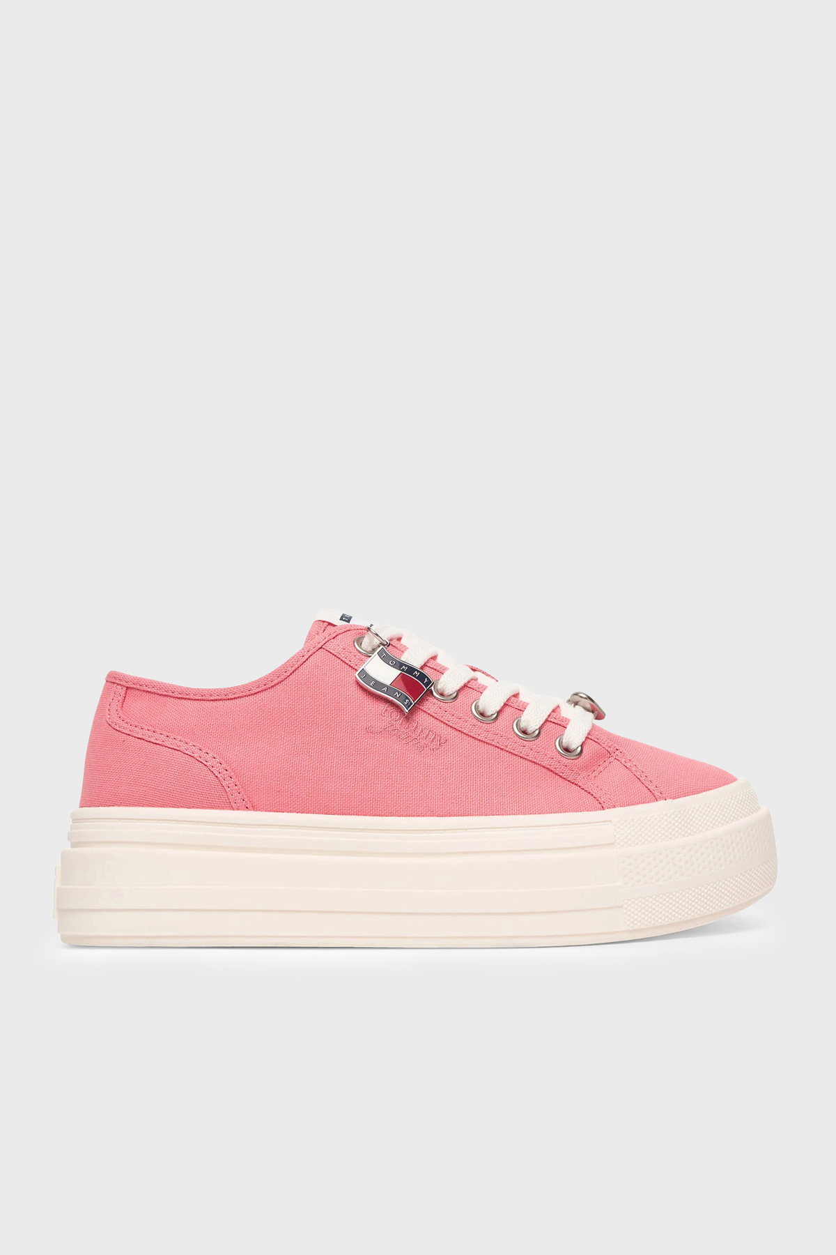 Tommy Jeans Kanvas Platformlu Süslemeli Sneaker Kadın Ayakkabı EN0EN02959 TI5 PEMBE