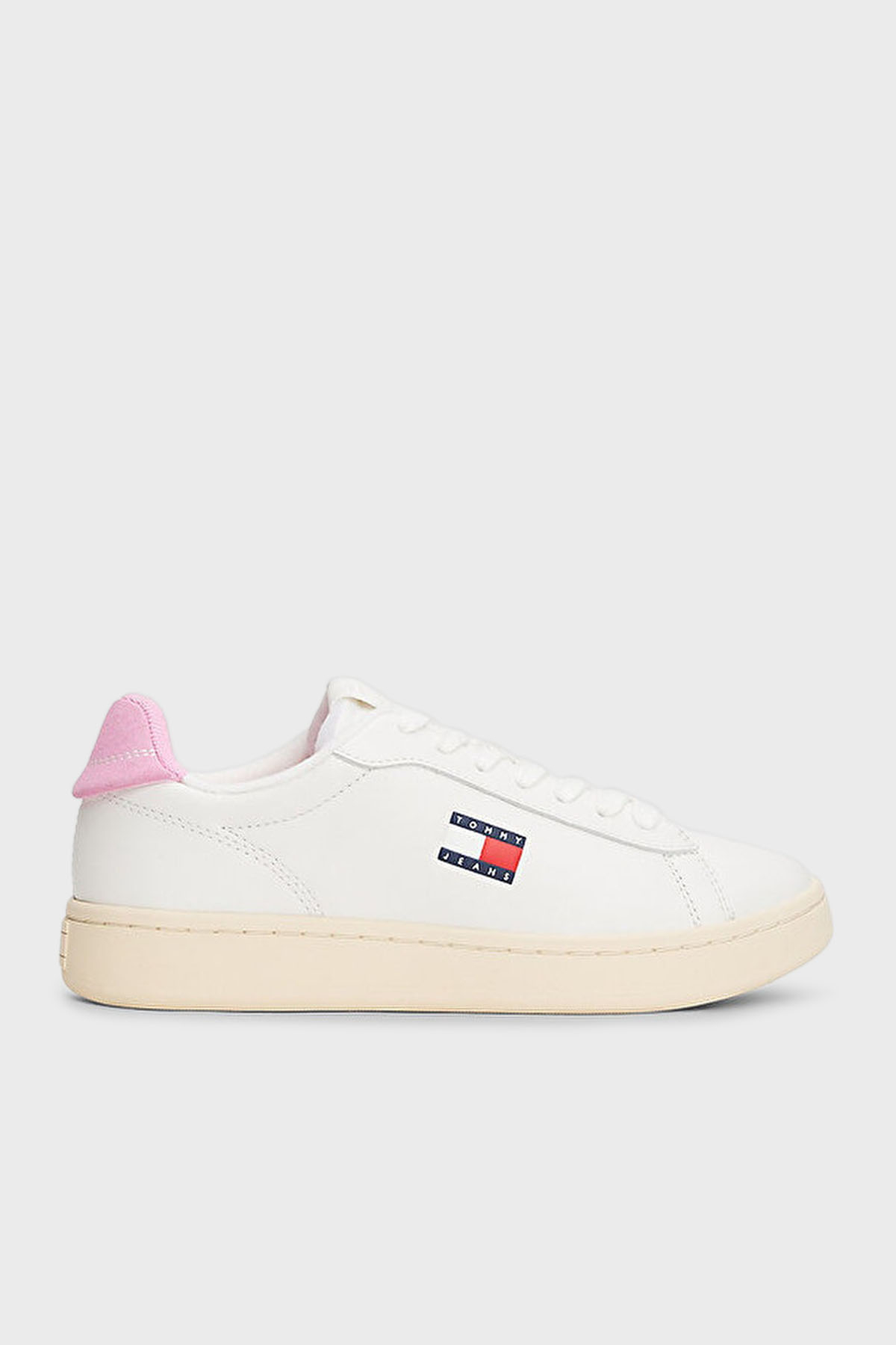 Tommy Jeans Logolu Deri Sneaker Kadın Ayakkabı EN0EN02815 01V BEYAZ