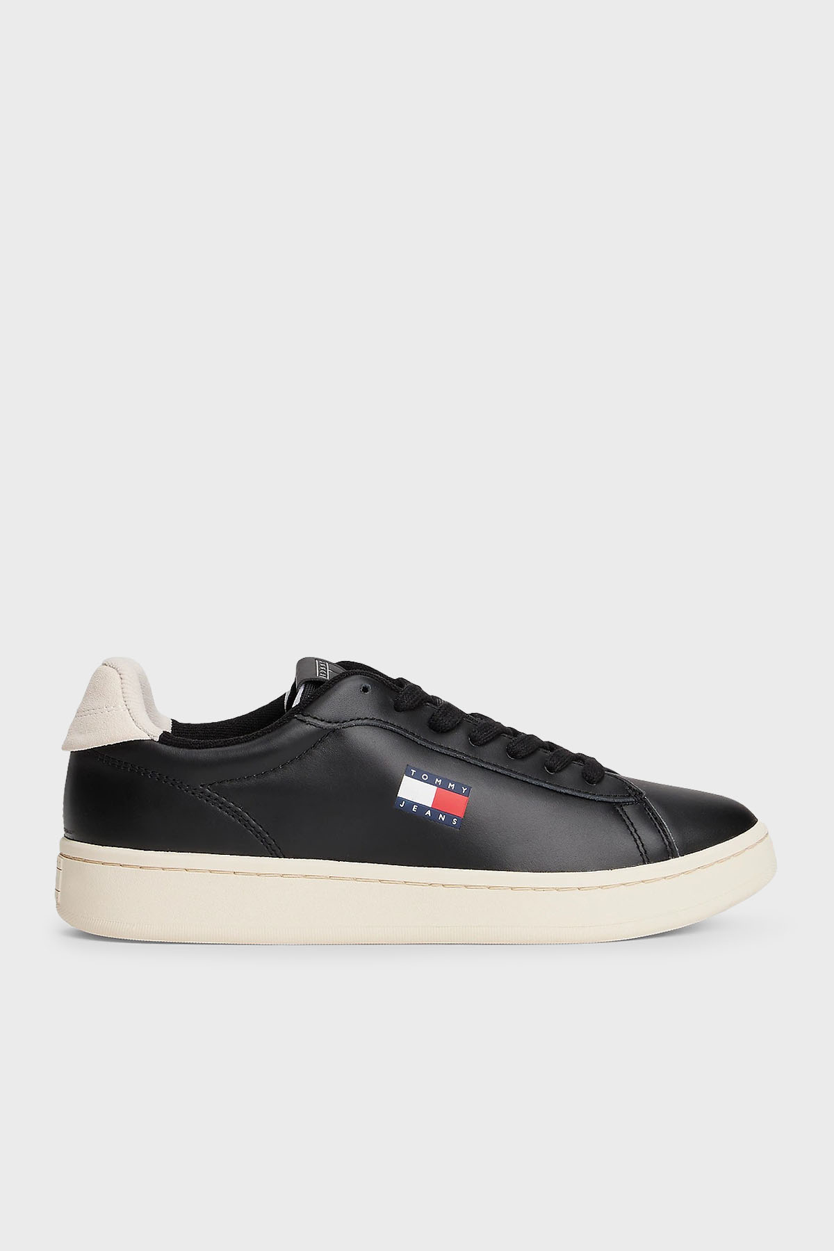 Tommy Jeans Logolu Deri Sneaker Kadın Ayakkabı EN0EN02815 BDS SİYAH