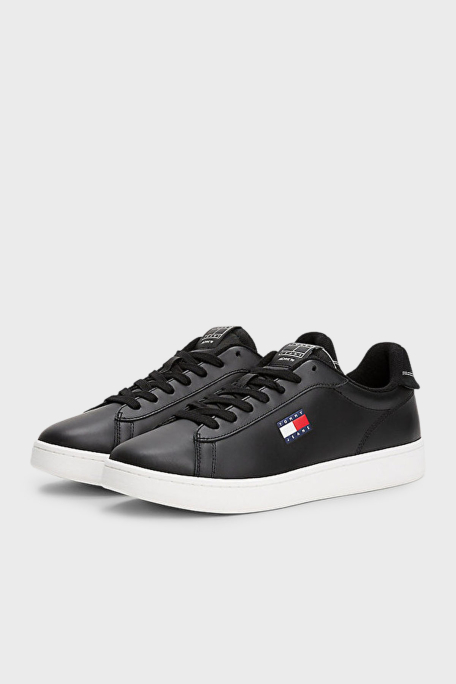 Tommy Jeans Logolu Deri Sneaker Erkek Ayakkabı EM0EM01596 BDS