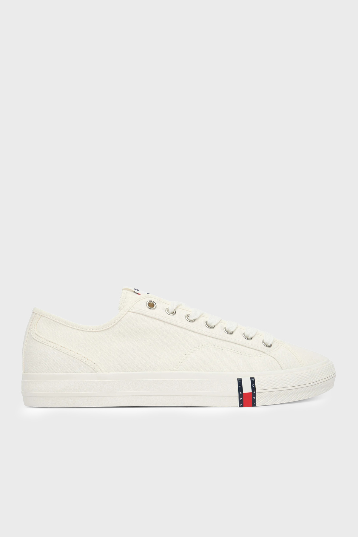 Tommy Jeans Logolu Kanvas Sneaker Erkek Ayakkabı EM0EM01674 YBL BEYAZ
