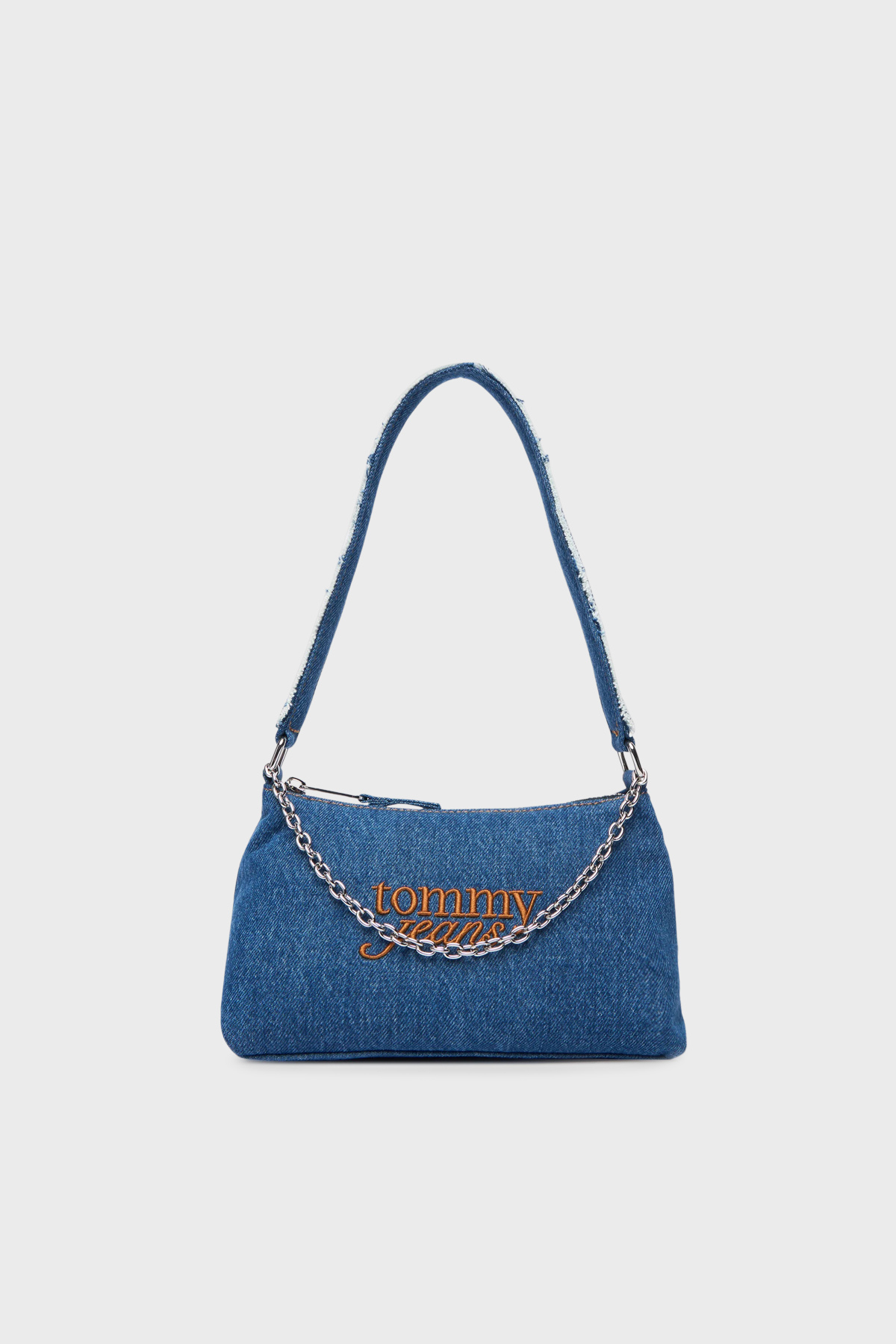 Tommy Jeans Logolu Omuz Askılı Zincir Detaylı Denim Kadın Çanta AW0AW18575 1A7 MAVİ
