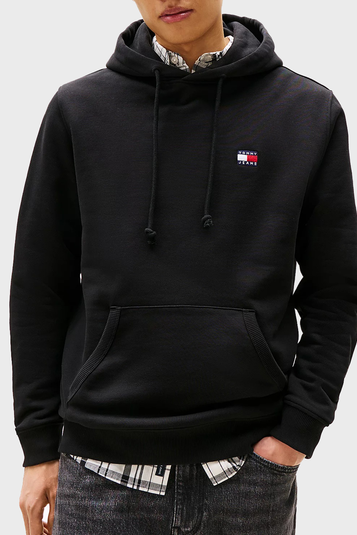 Tommy Jeans Logolu Pamuklu Regular Fit Kapüşonlu Erkek Sweat DM0DM20258 BDS SİYAH