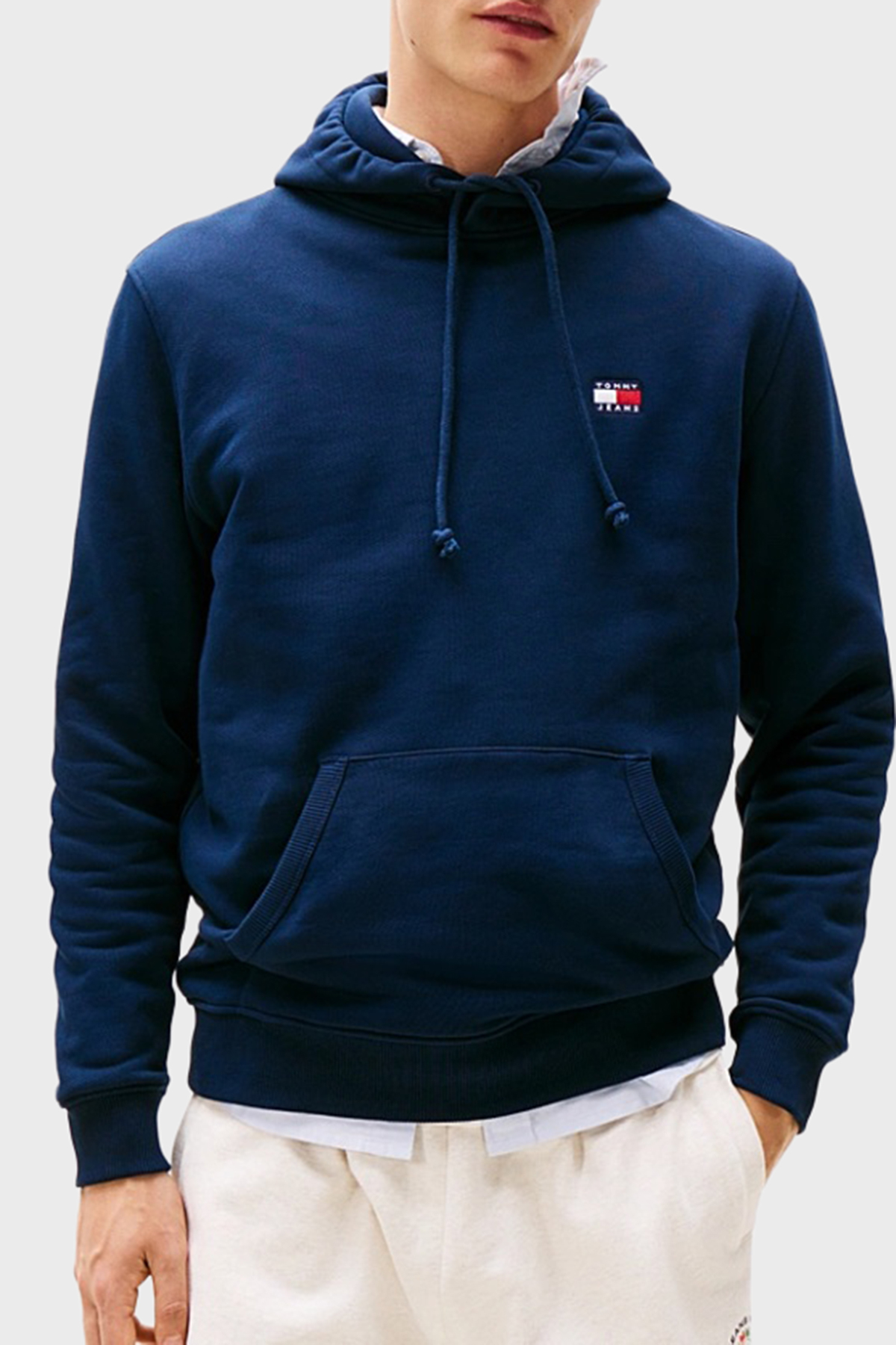Tommy Jeans Logolu Pamuklu Regular Fit Kapüşonlu Erkek Sweat DM0DM20258 C1G LACİVERT
