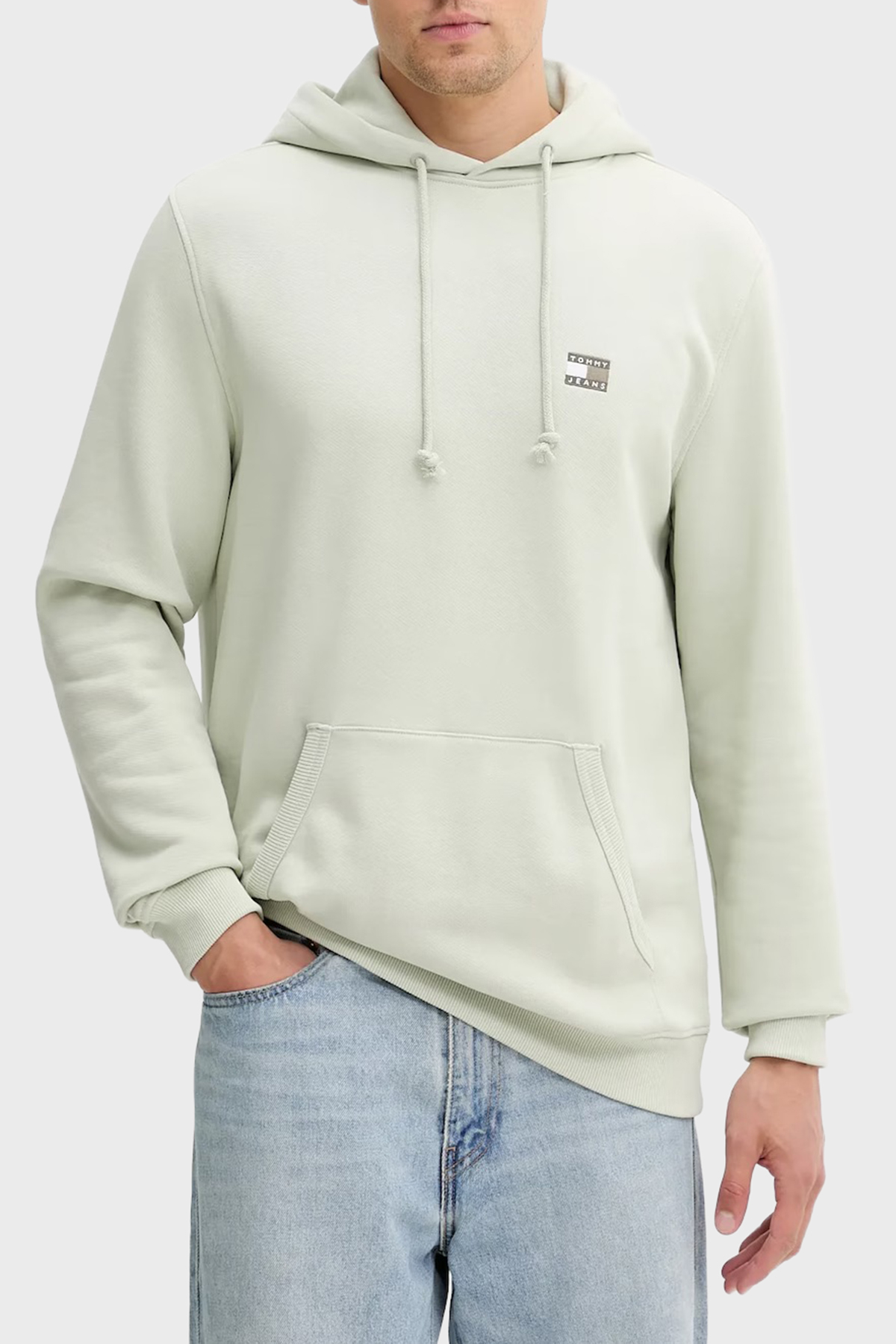 Tommy Jeans Logolu Pamuklu Regular Fit Kapüşonlu Erkek Sweat DM0DM20258 M1C YEŞİL