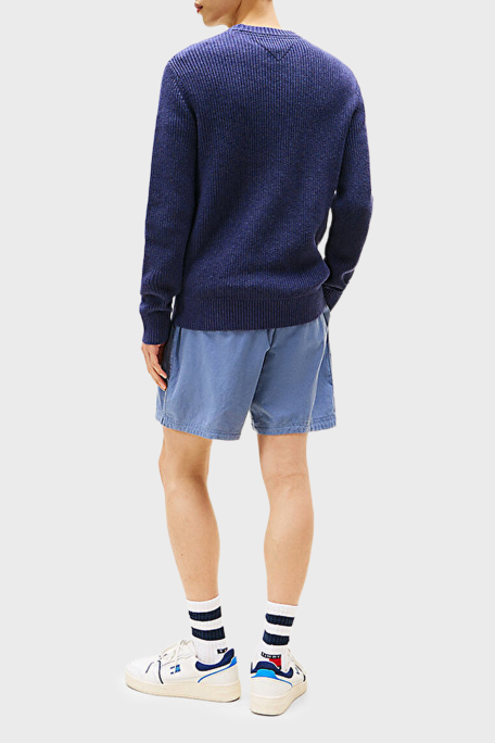 Tommy Jeans Logolu Pamuklu Slim Fit Bisiklet Yaka Örgü Erkek Kazak