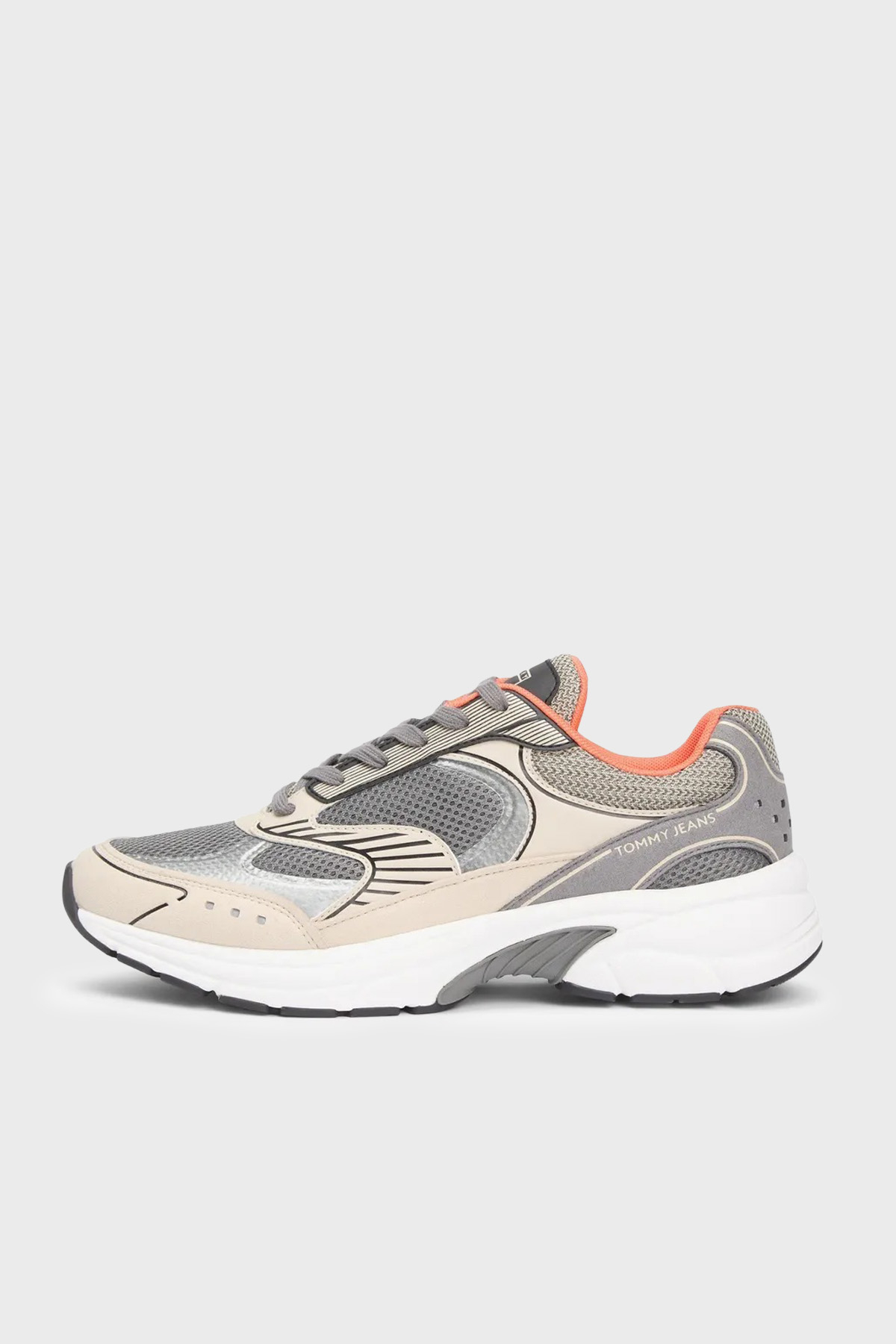 Tommy Jeans Logolu Sneaker Erkek Ayakkabı EM0EM01665 0GG GRİ-BEJ