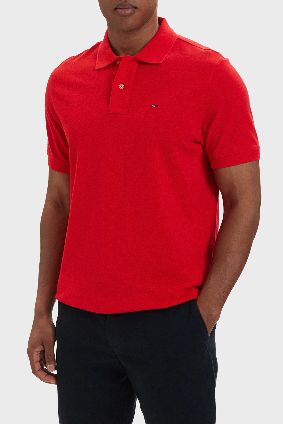 Tommy Jeans Pamuklu Regular Fit Düğmeli Erkek Polo Yaka T Shirt DM0DM22711 XL8 KIRMIZI