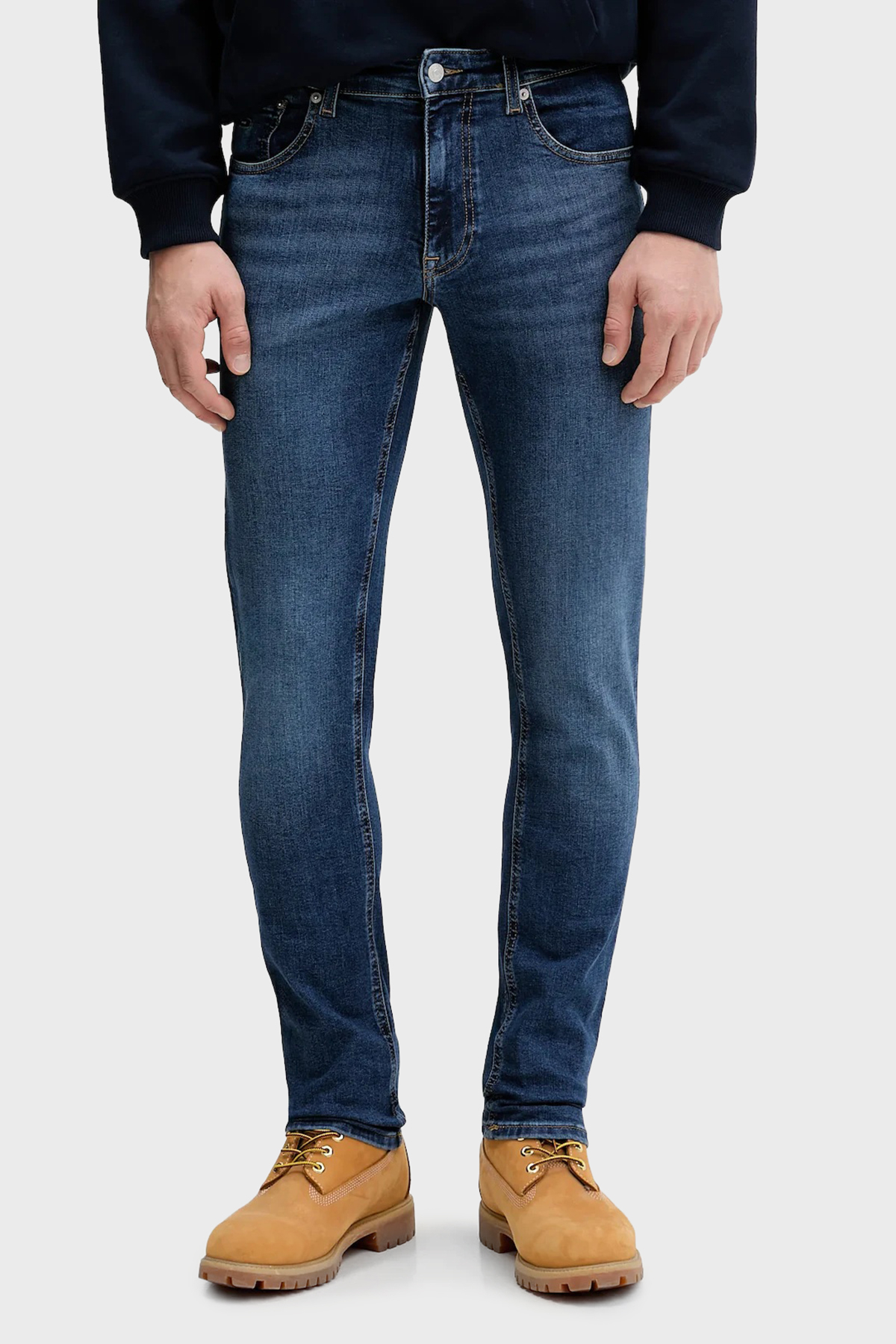 Tommy Jeans Pamuklu Slim Fit Normal Bel Jeans Erkek Kot Pantolon DM0DM22586 1BK MAVİ