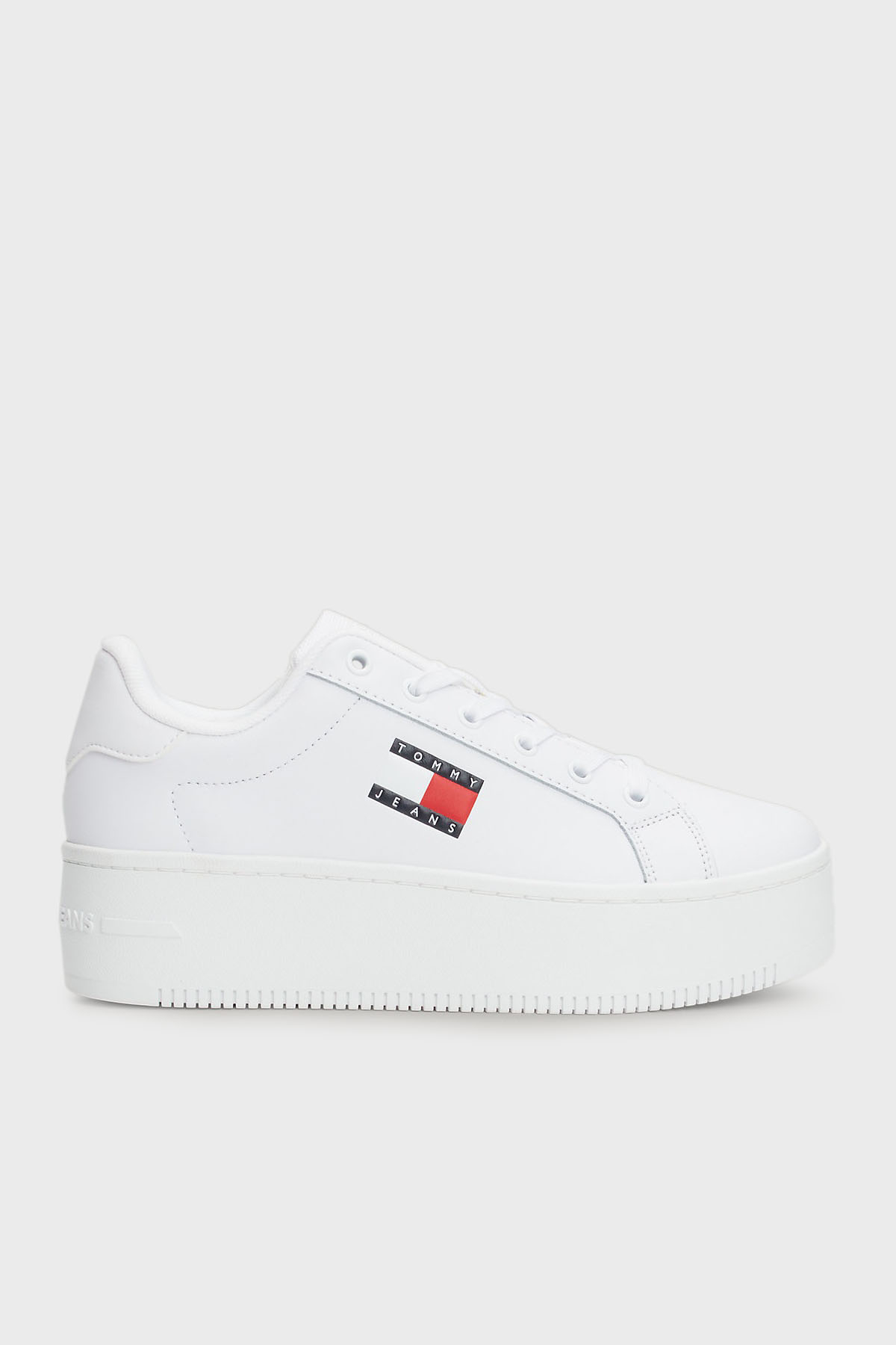 Tommy Jeans Platform Deri Sneaker Kadın Ayakkabı EN0EN02518 YBS BEYAZ