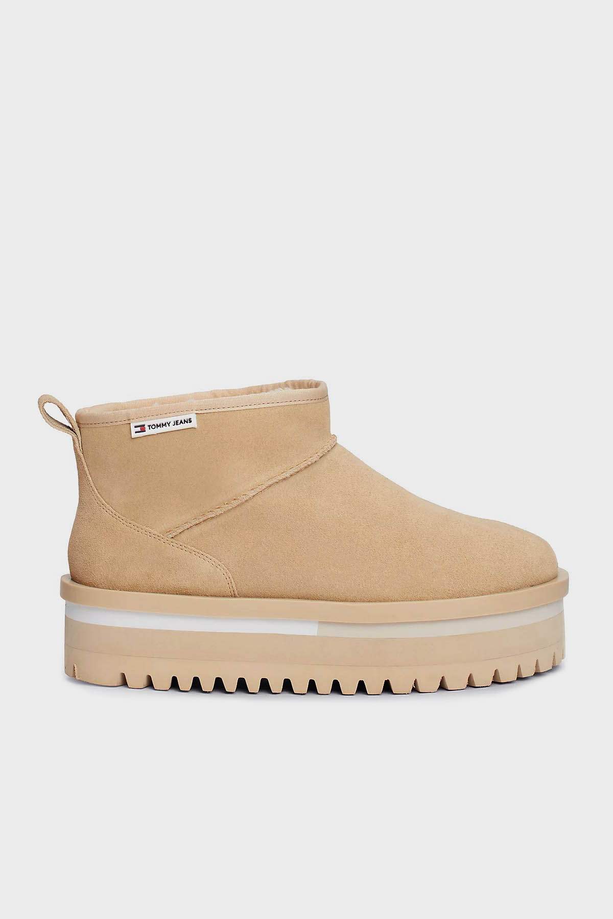 Tommy Jeans Süet Tırtıklı Platform Taban Kısa Kadın Bot EN0EN02599 AB9 BEJ
