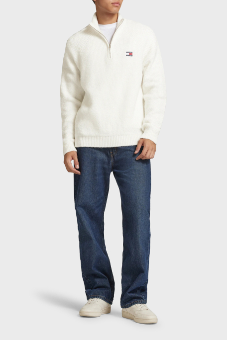 Tommy Jeans Yün Karışımlı Regular Fit Yarım Fermuarlı Dik Yaka