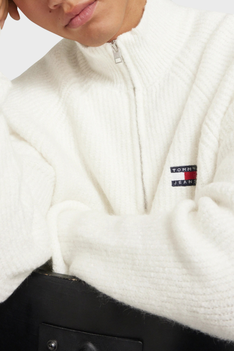 Tommy Jeans Yün Karışımlı Regular Fit Yarım Fermuarlı Dik Yaka