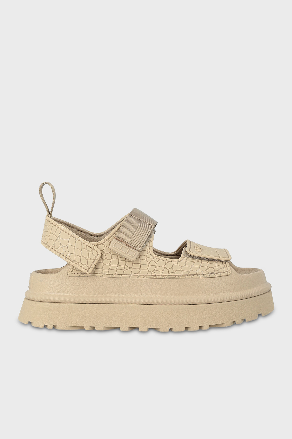 Ugg Kabartmalı Kalın Tabanlı Kadın Sandalet 1175311 KUM BEJİ