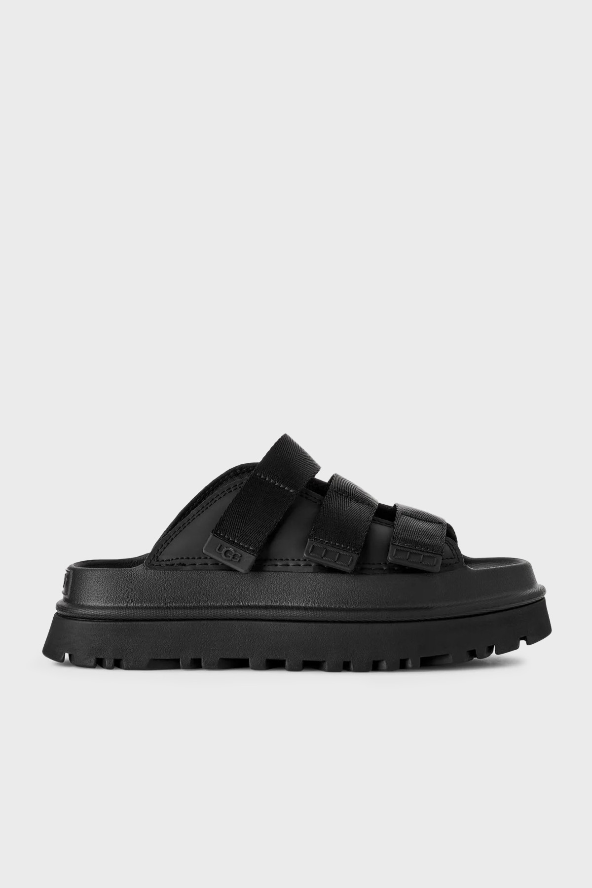Ugg Logolu 3 Bantlı Cırtlı Kalın Taban Kadın Terlik 1167430 SİYAH