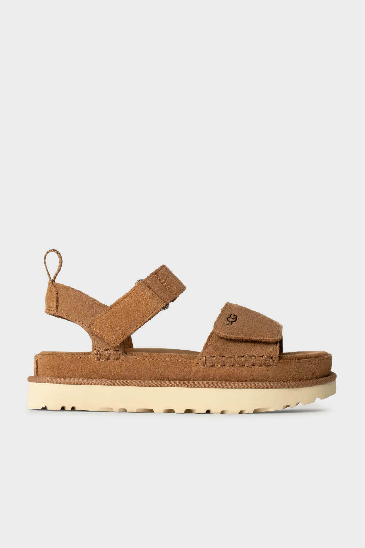 Ugg Logolu Süet Kalın Taban Cırtlı Kadın Sandalet 1136783 TABA