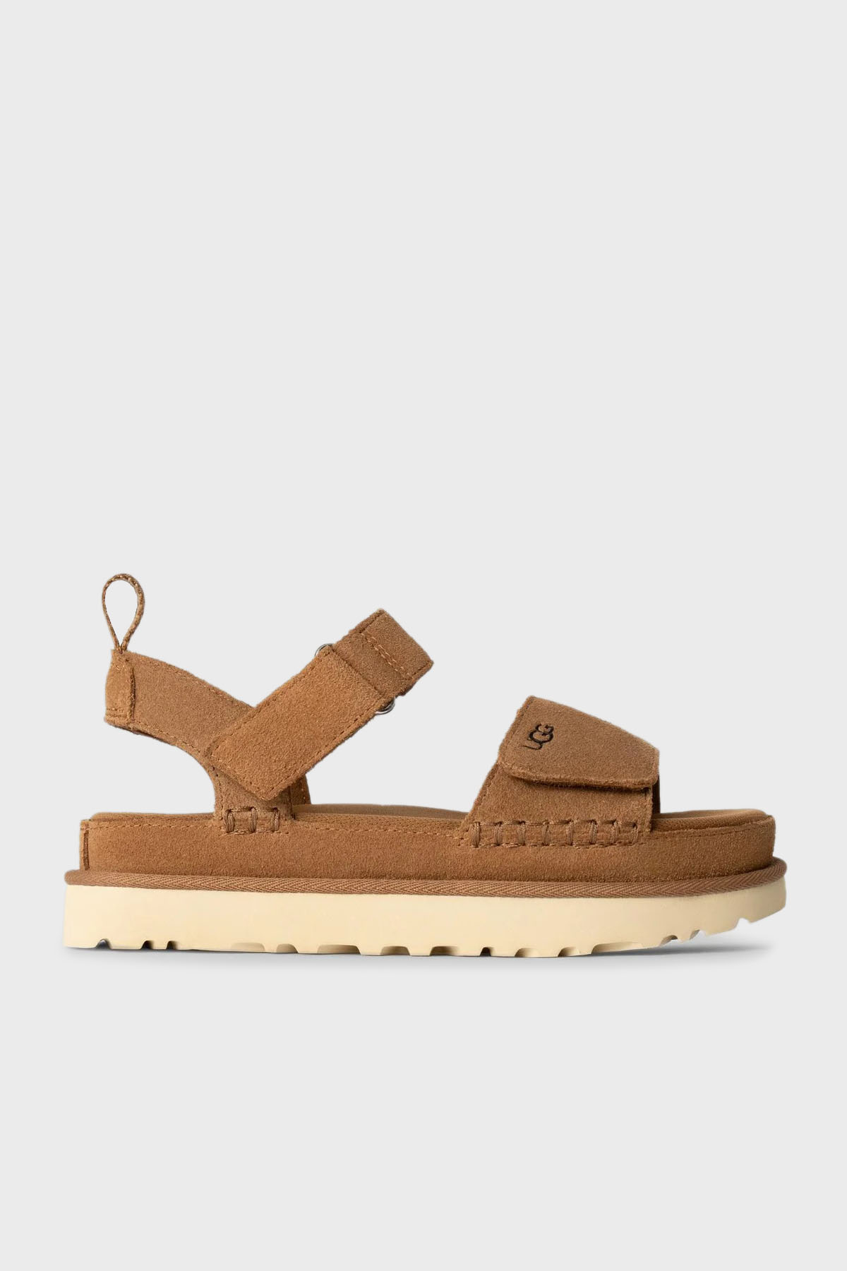 Ugg Logolu Süet Kalın Tırlıklı Taban Cırtlı Çocuk Sandalet 1136539K TABA