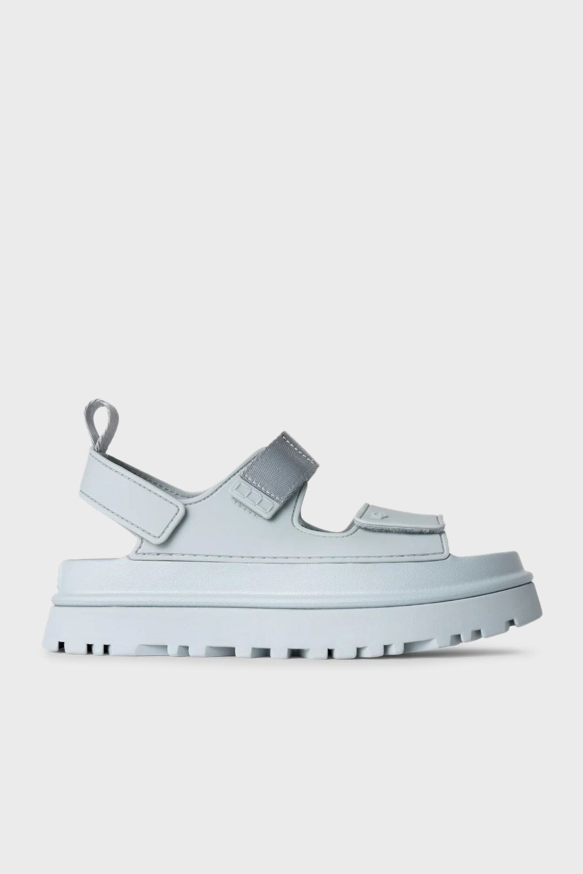 Ugg Logolu Tırtıklı Kalın Taban Cırtlı Kadın Sandalet 1152685 AÇIK MAVİ