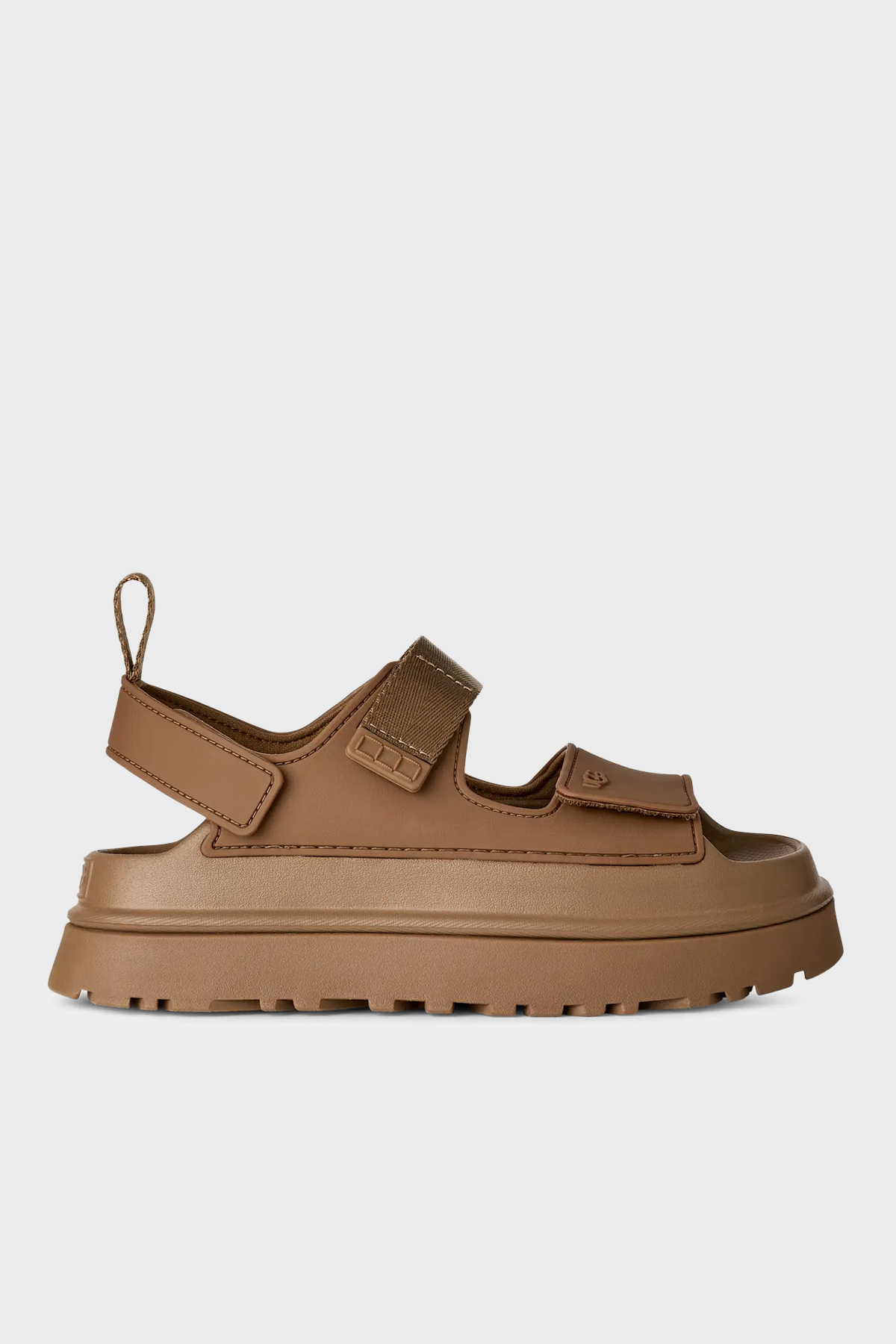 Ugg Logolu Tırtıklı Kalın Taban Cırtlı Kadın Sandalet 1152685 KAHVE