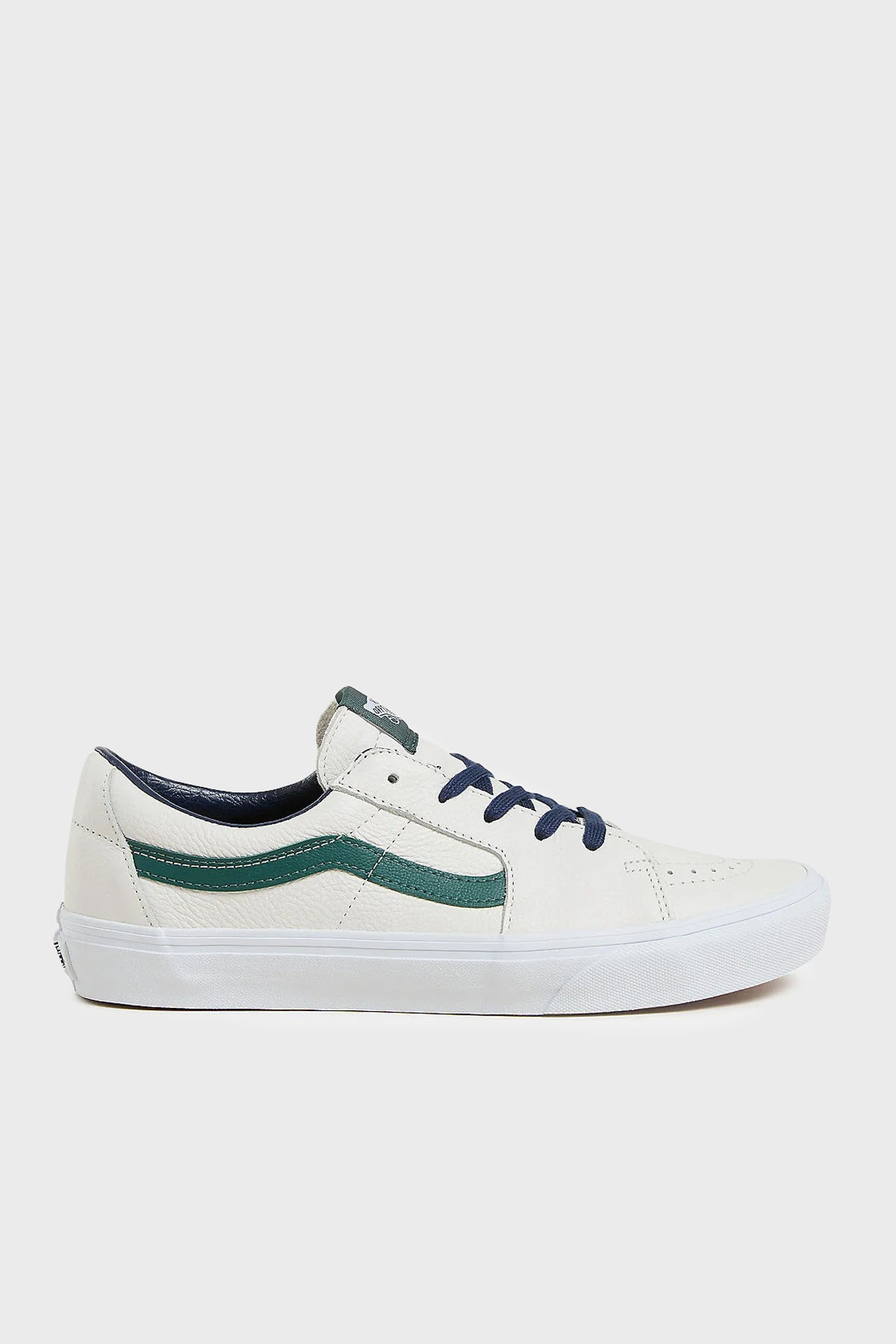 Vans SK8-Low Deri Logolu Sneaker Unisex Ayakkabı VN0009QRWTM1 GRİ-BEYAZ