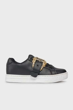Versace Jeans Couture Hakiki Deri Sneaker Bayan Ayakkabı 76VA3SK9 ZP311 899 SİYAH - Versace Jeans Couture