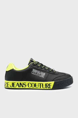 Versace Jeans Couture Logolu Sneaker Erkek Ayakkabı 74YA3SK6 ZP262 899 SİYAH - Versace Jeans Couture