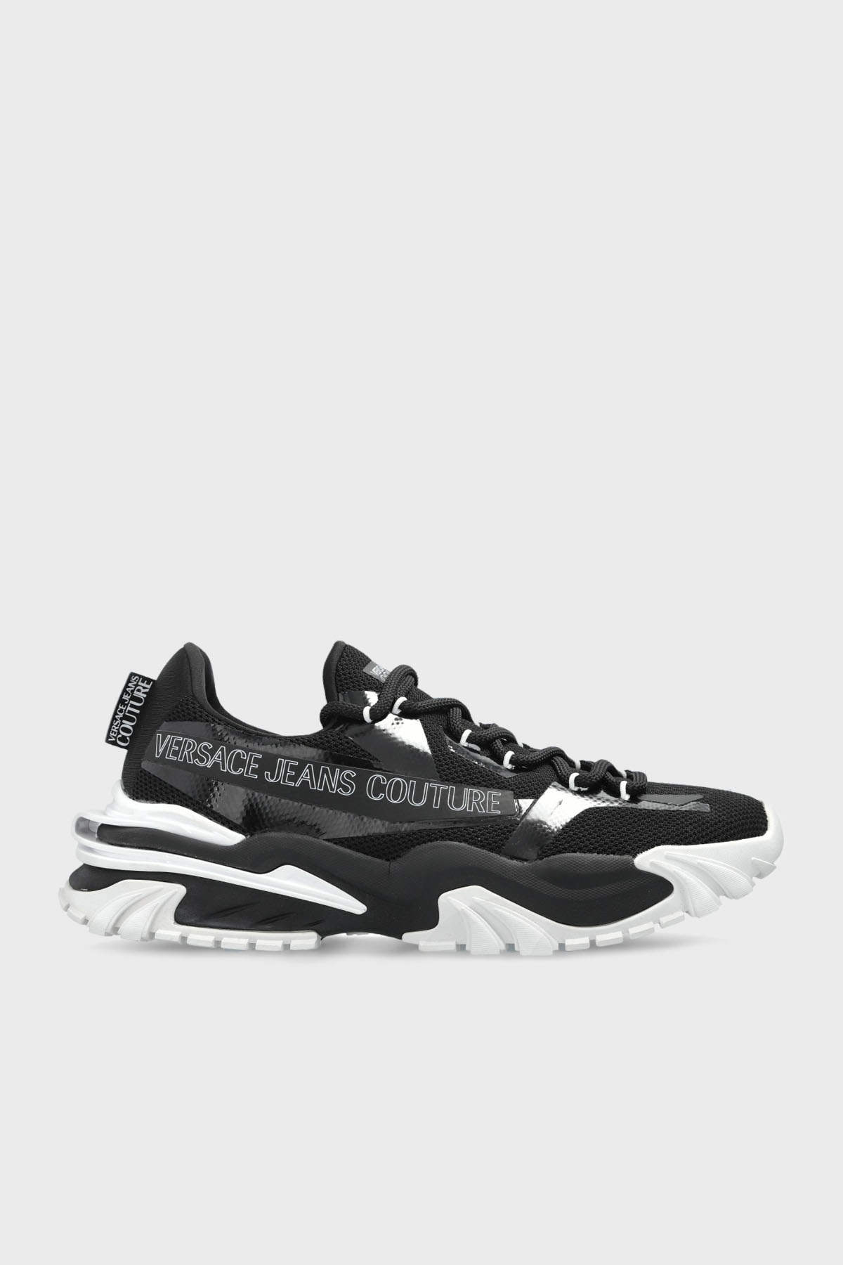 Versace Jeans Couture Logolu Tırtıklı Kalın Taban Sneaker Erkek Ayakkabı 78YA3SI8 ZSC58 899 SİYAH