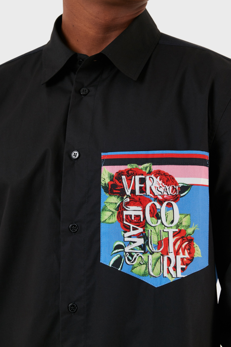 Versace Jeans Couture Pamuklu Desenli Slim Fit Erkek Gömlek