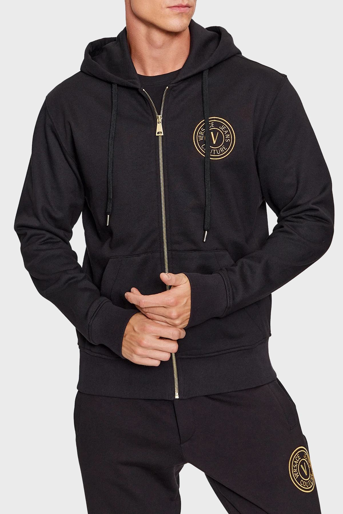 Versace Jeans Couture Pamuklu Regular Fit Erkek Sweat 75GAIT06 CF06T G89 SİYAH