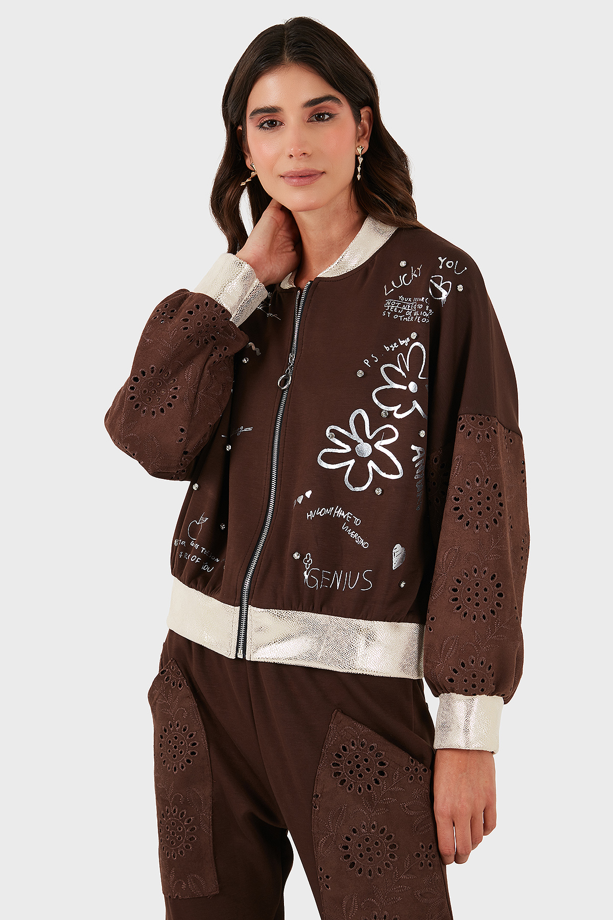 Via Dante Oversize Fit Kolej Yaka Kol Detaylı Kadın Ceket 69144040 KAHVE